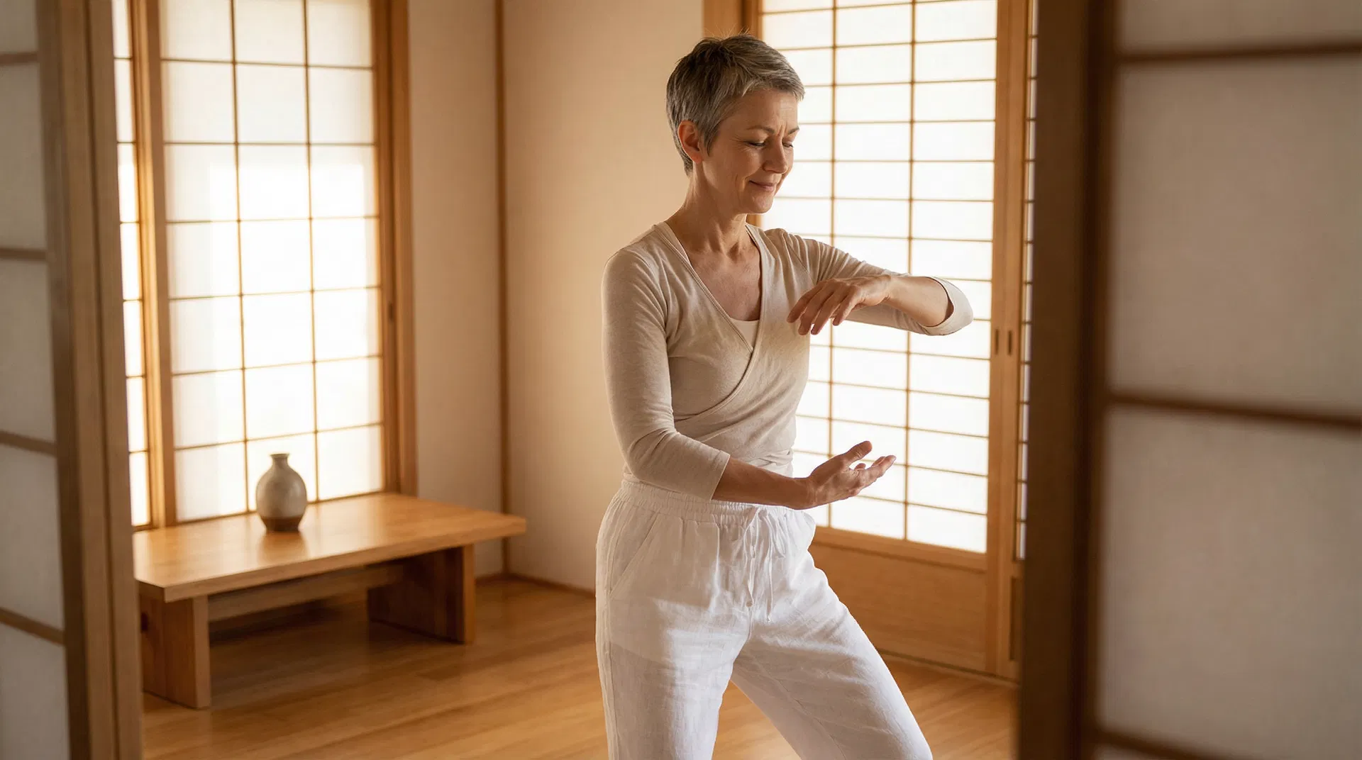 Frau bei Shintai Gelenkmobilisation