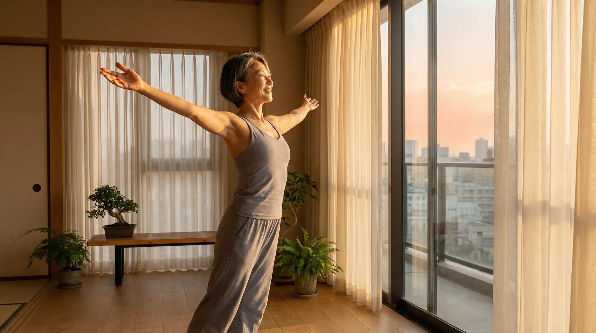 Frau bei Tobi Morgenaktivierung