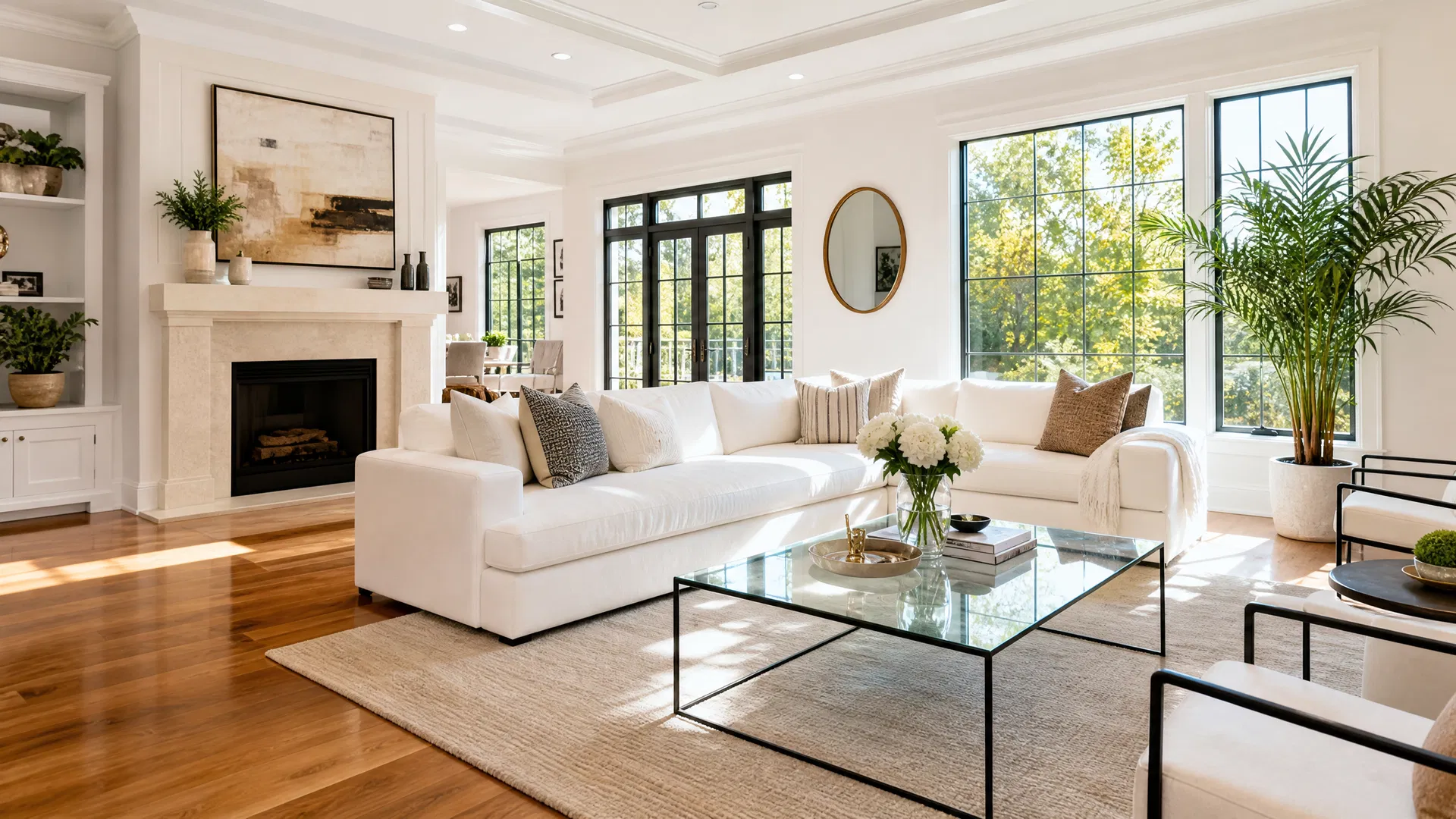 Bright, professionally cleaned living room