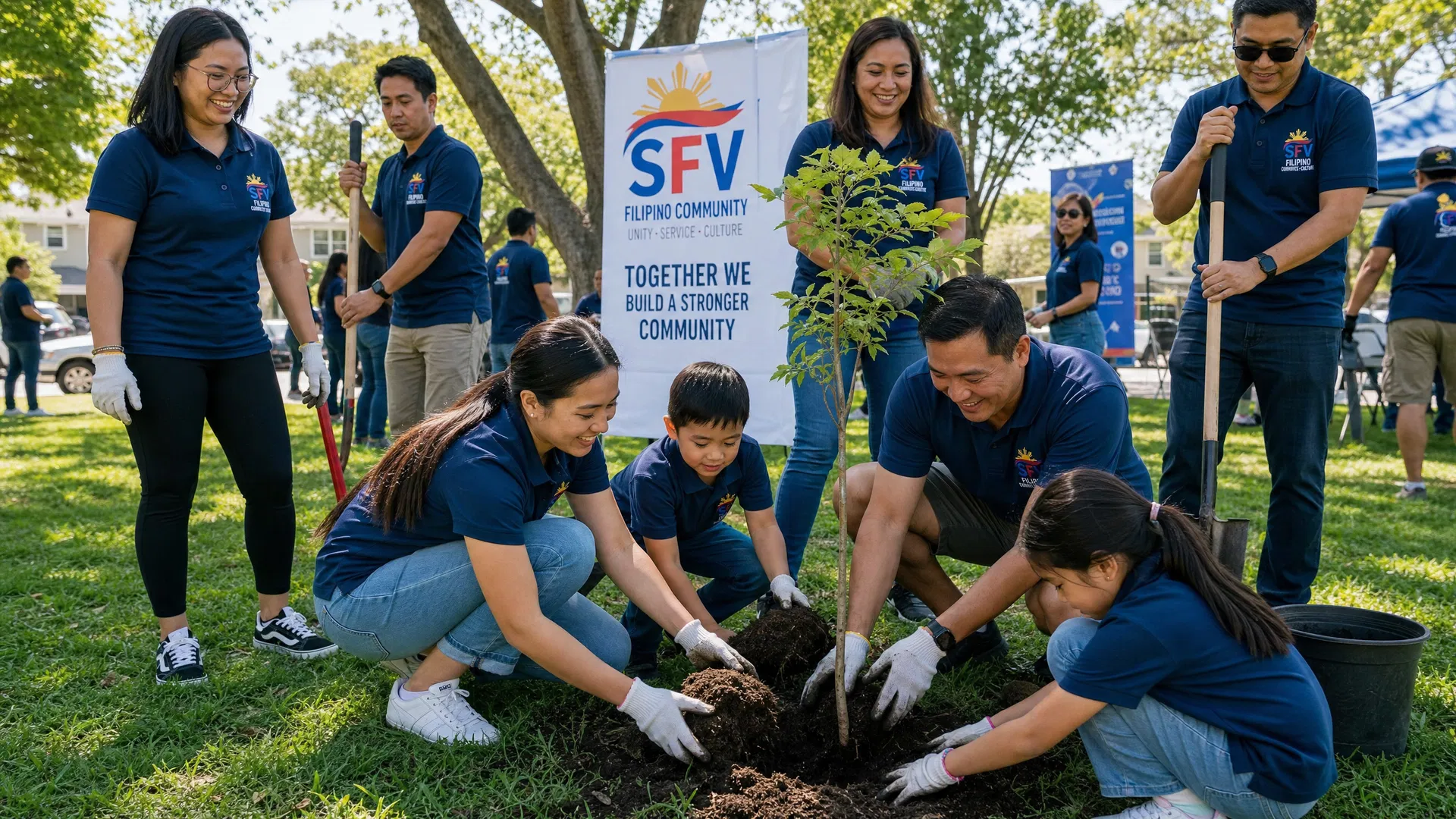Knights of Rizal community service — Filipino volunteers in a community project