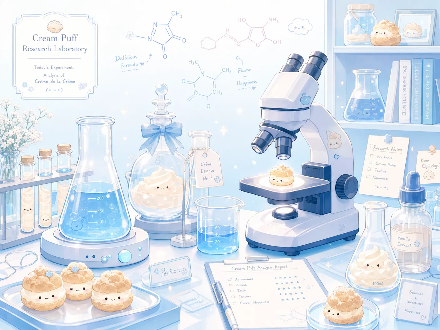 シュークリームが膨らむ理由：蒸気圧と卵タンパクの化学反応