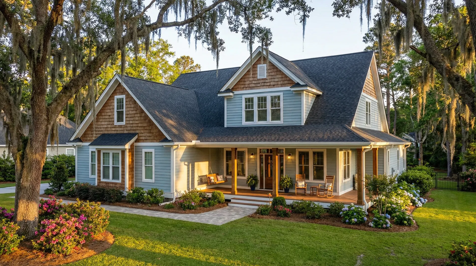 Beautiful coastal North Carolina home with clean gutters in Wilmington NC