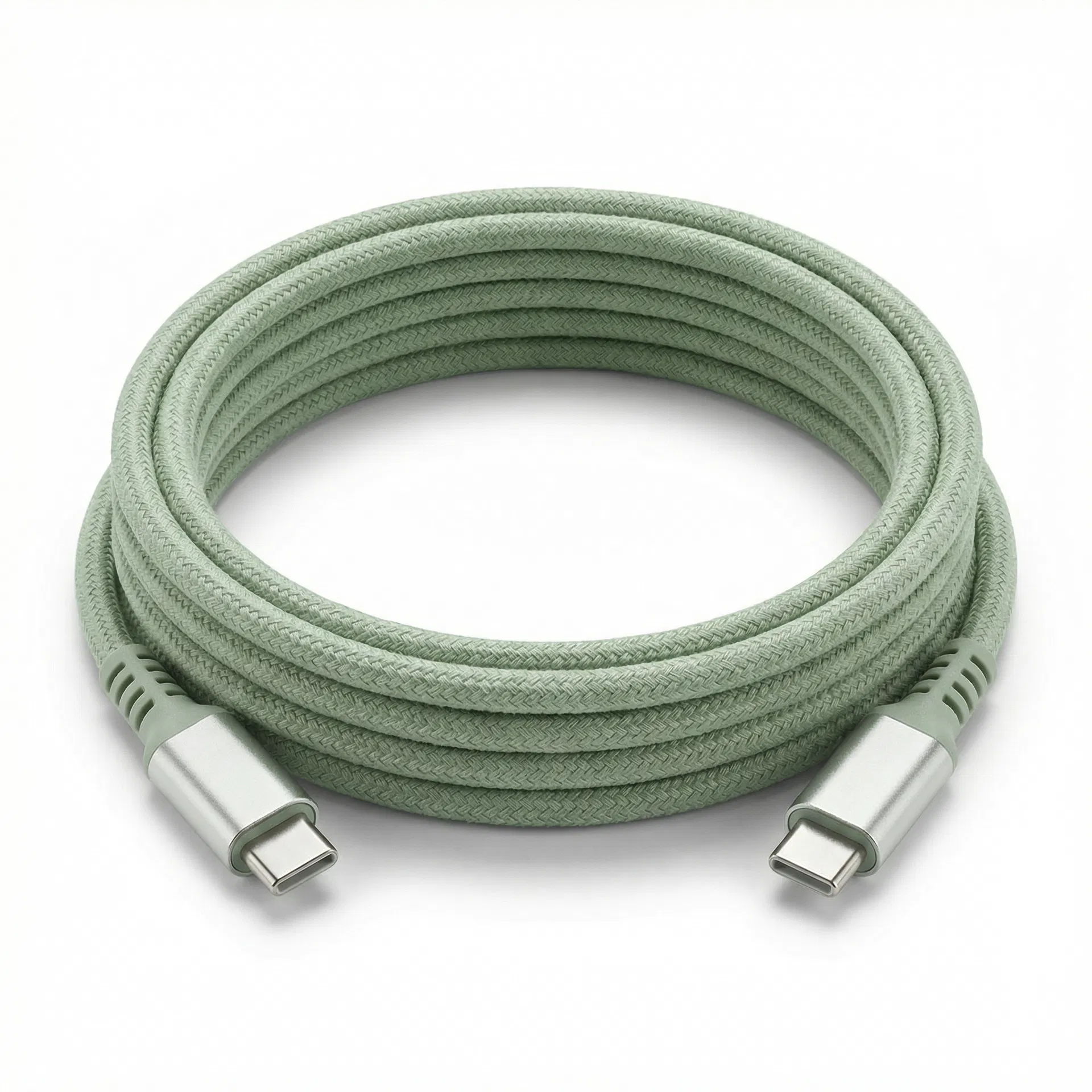 Light Green USB-C braided charging cable Australia
