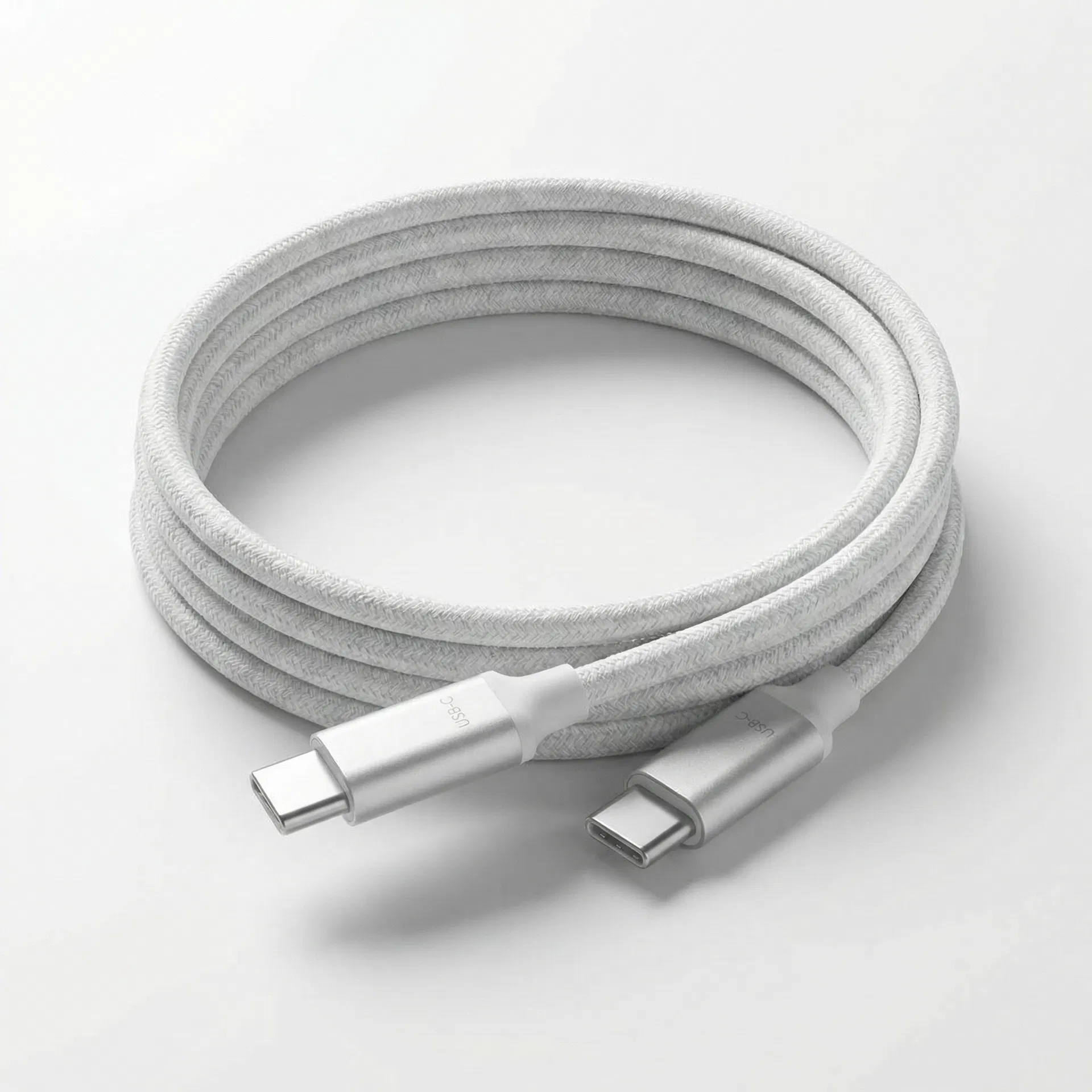 White USB-C braided charging cable Australia