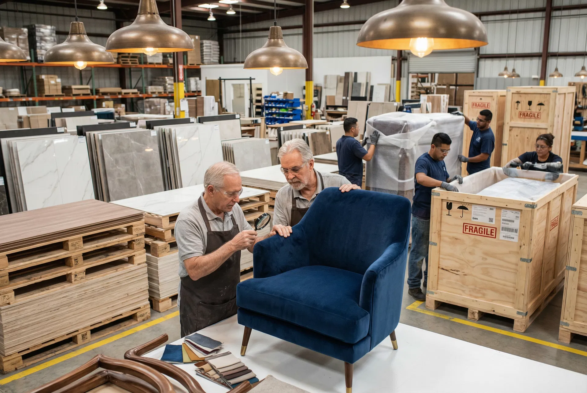 Materials sourced across 4 partner factories, QC-checked before shipment