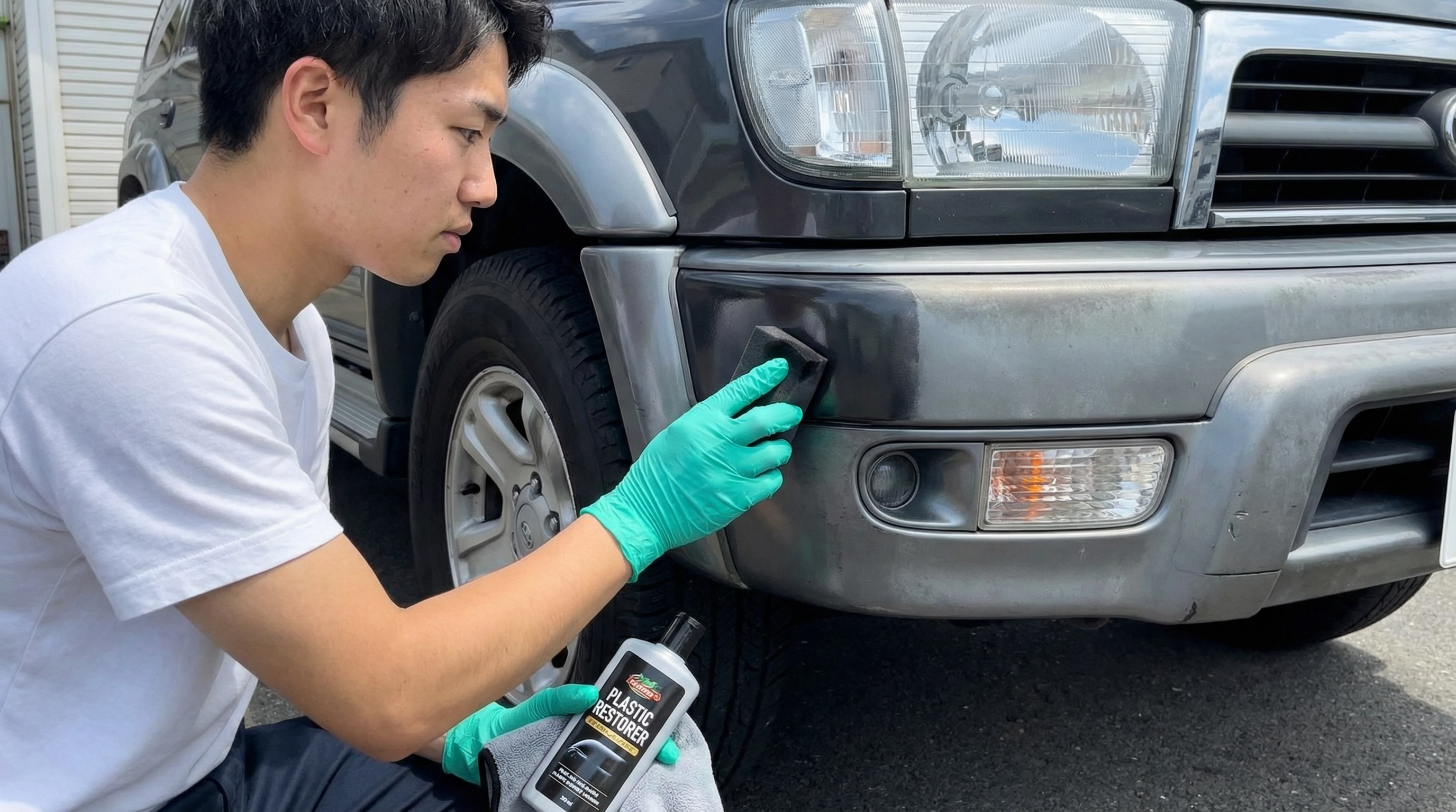 車身外飾件復黑：褪色塑料件的修復與長效保護