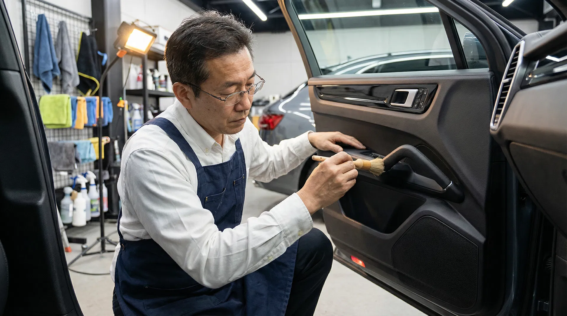 車門內板深度清潔:皮革、塑料、布料混合材質的分區處理技術