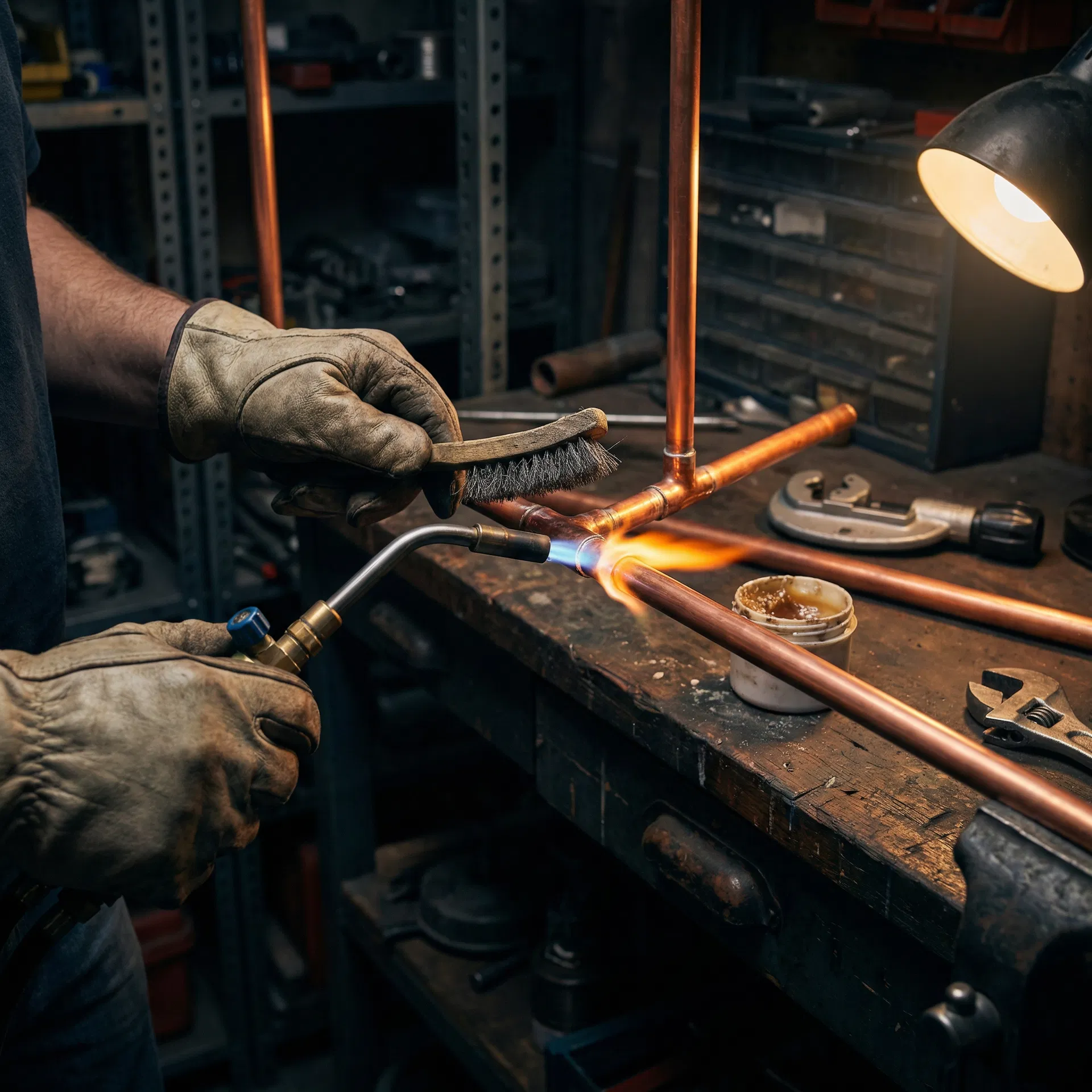 Kupferrohr-Installation