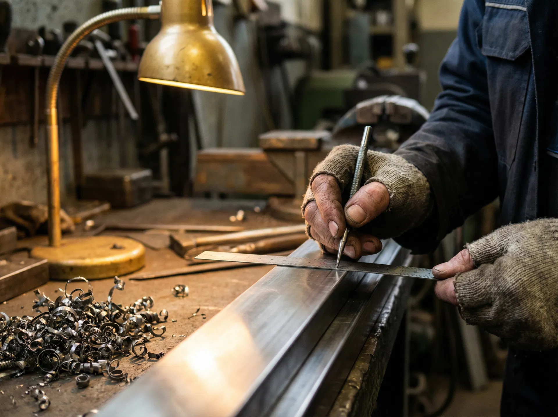 Metallbauermeister Sven Kondziela bei der präzisen Arbeit in der Werkstatt