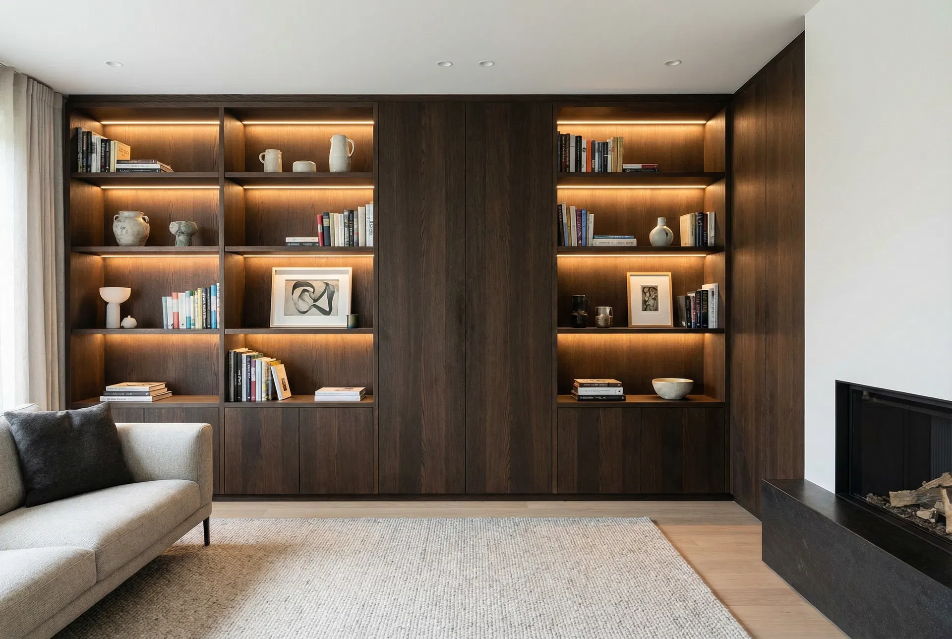 Einbauregal mit integrierter Beleuchtung