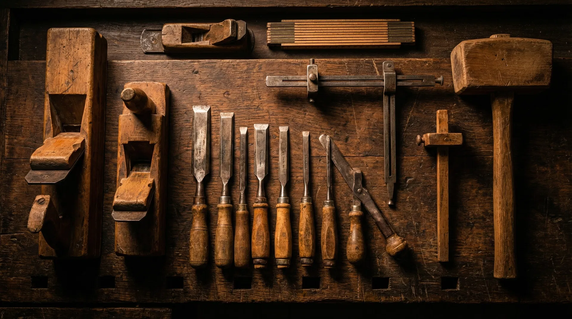 Traditionelle Tischler-Werkzeuge