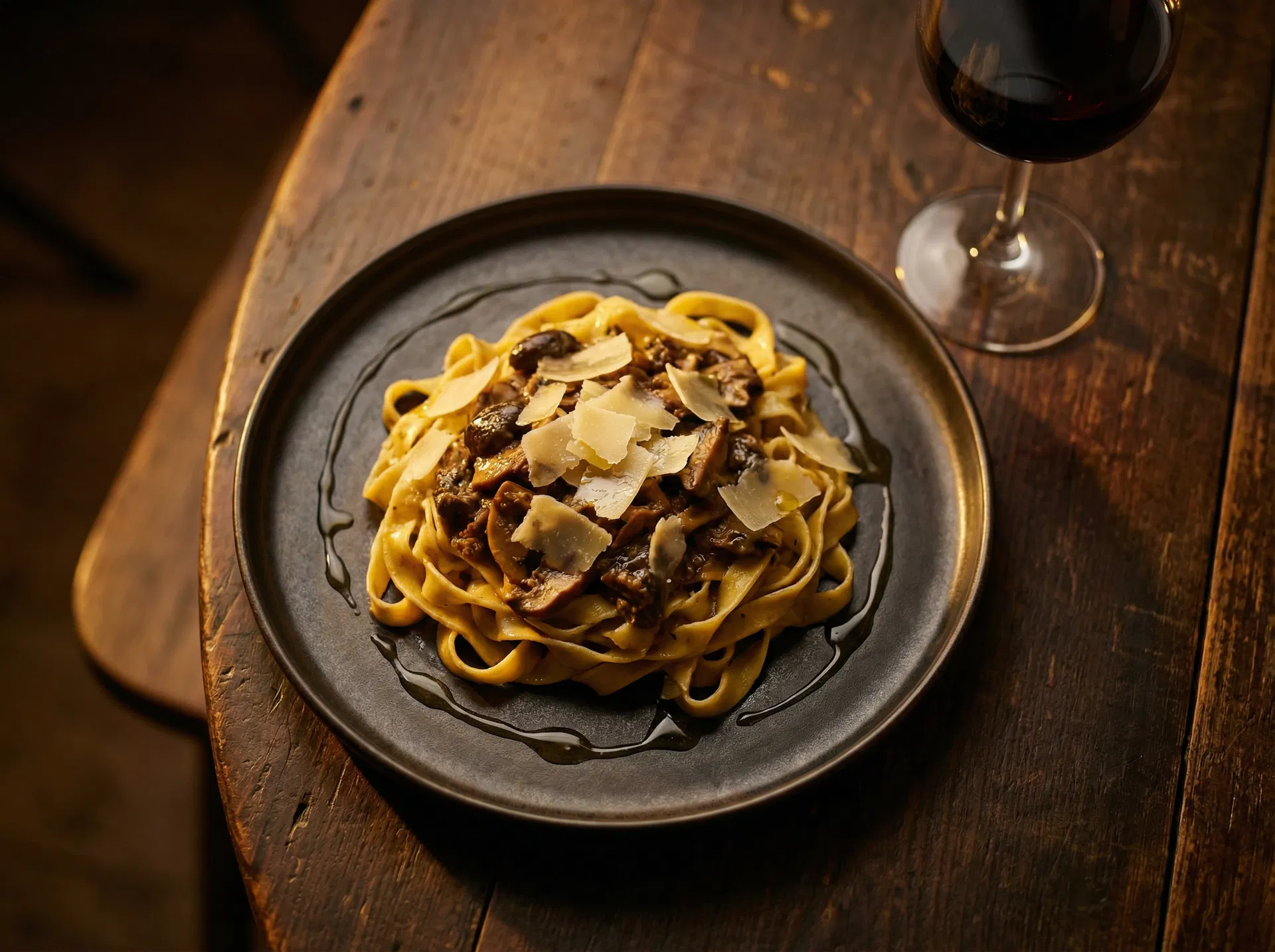 Handgemachte Tagliatelle mit Steinpilz-Ragout