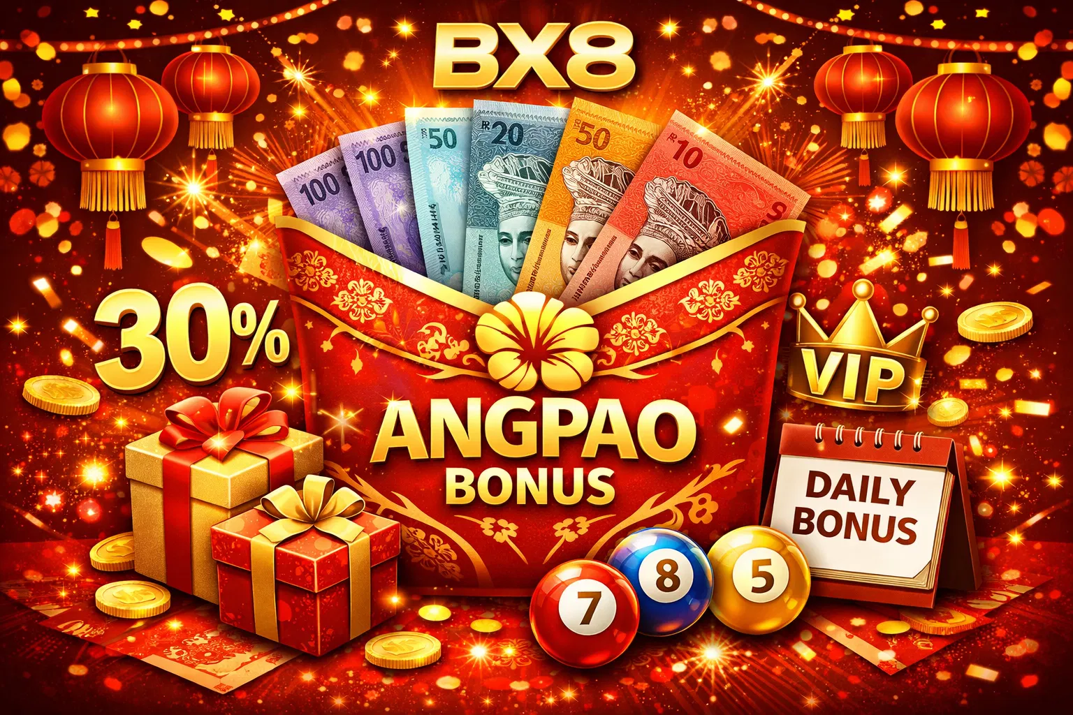 BX8 promotions: Angpao every 3 hours, lucky draw, cashback, and VIP rewards
