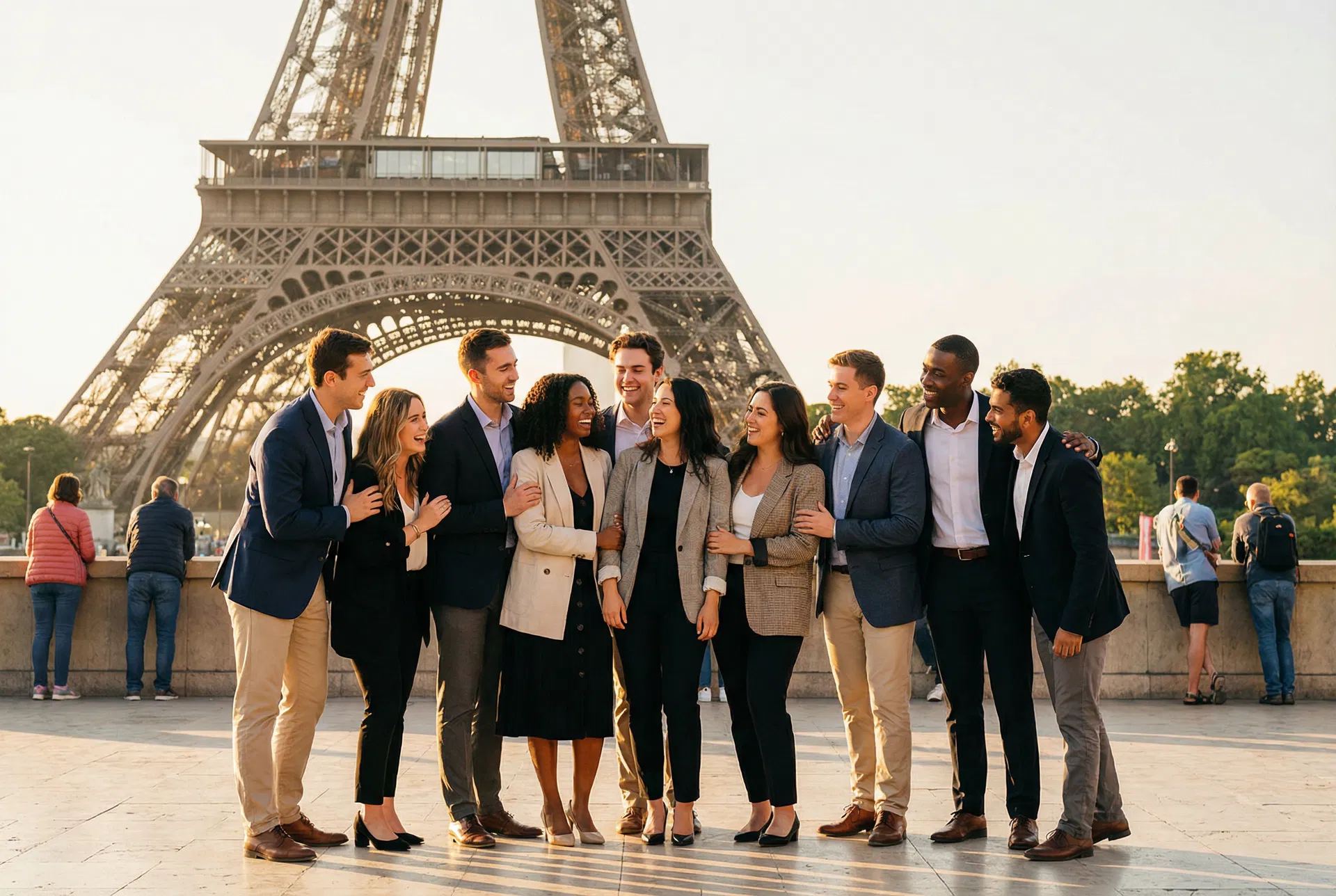 Team trip to Paris at the Eiffel Tower