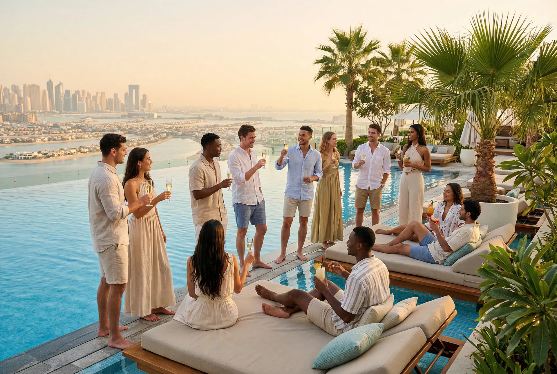 Luxury pool party celebration