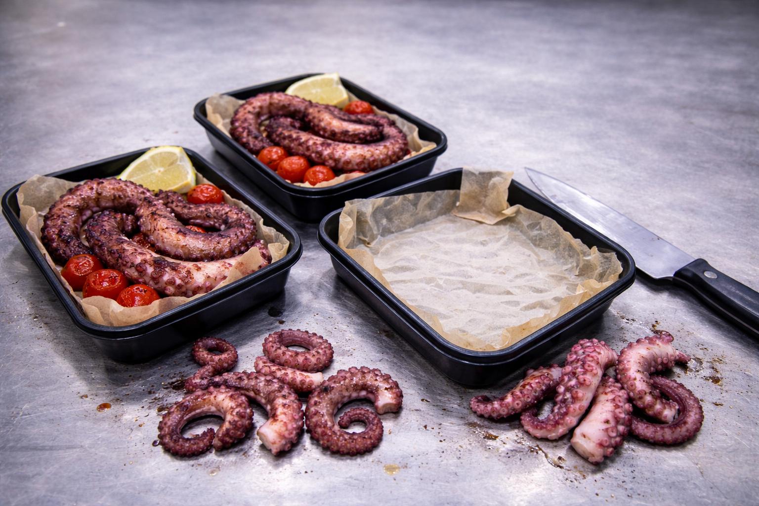 Pulpo a la sartén con patatas (200/200g) - Meniu zilei - Preparat românesc în Tenerife