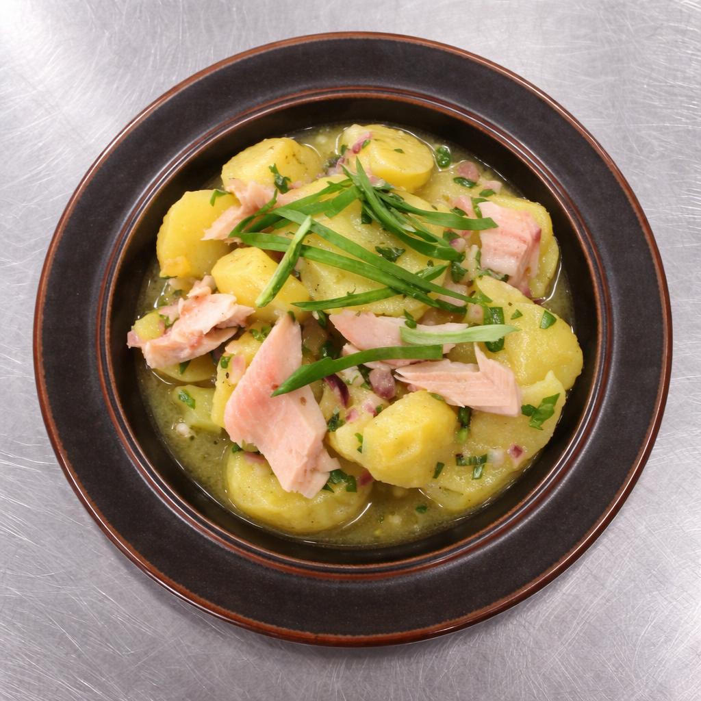 Ensalada de Patata con Pescado Ahumado (500gr) - Meniu zilei - Preparat românesc în Tenerife