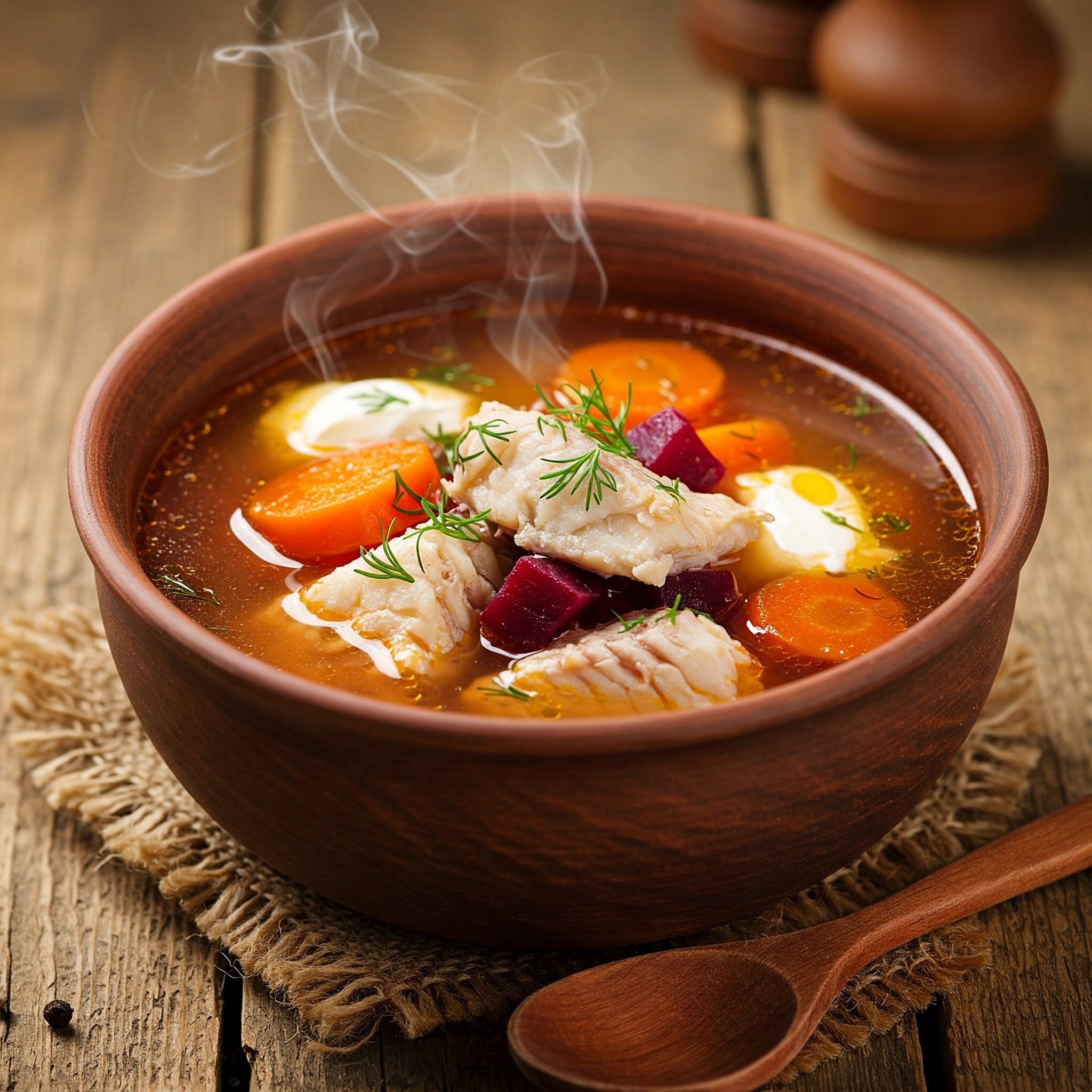 Sopa agria de pescado - Preparat tradițional românesc în Tenerife