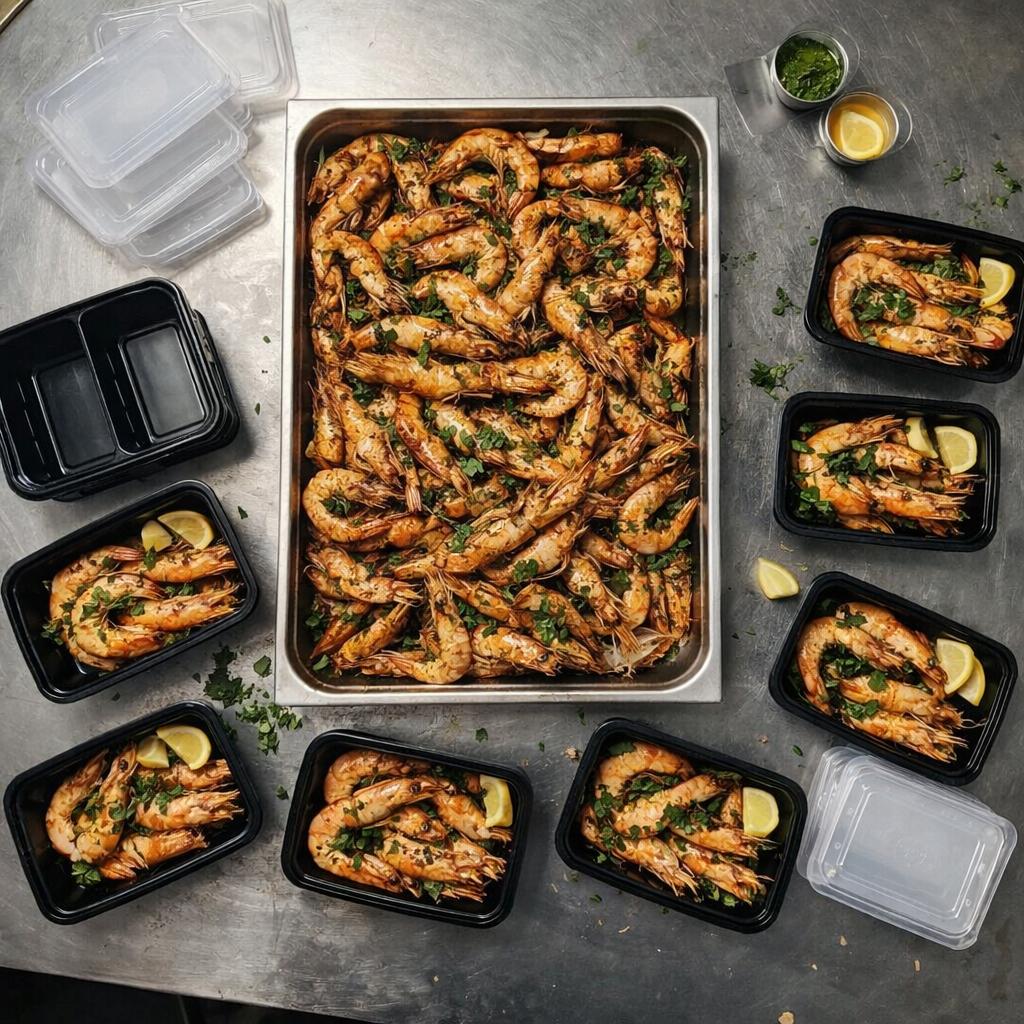 Gambas a la Plancha con Mantequilla y Arroz Blanco (160/200g) - Meniu zilei - Preparat românesc în Tenerife