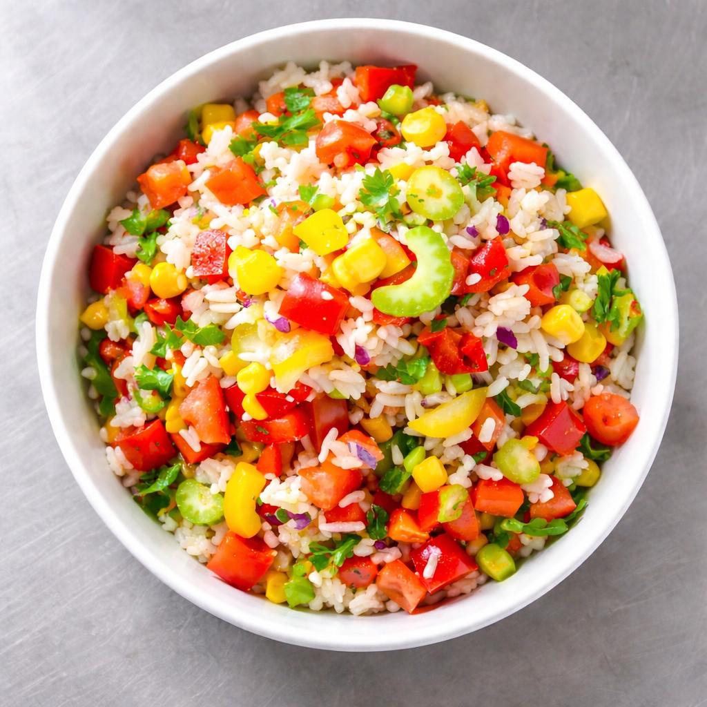 Ensalada con arroz blanco y verduras frescas (500g) - Meniu zilei - Preparat românesc în Tenerife