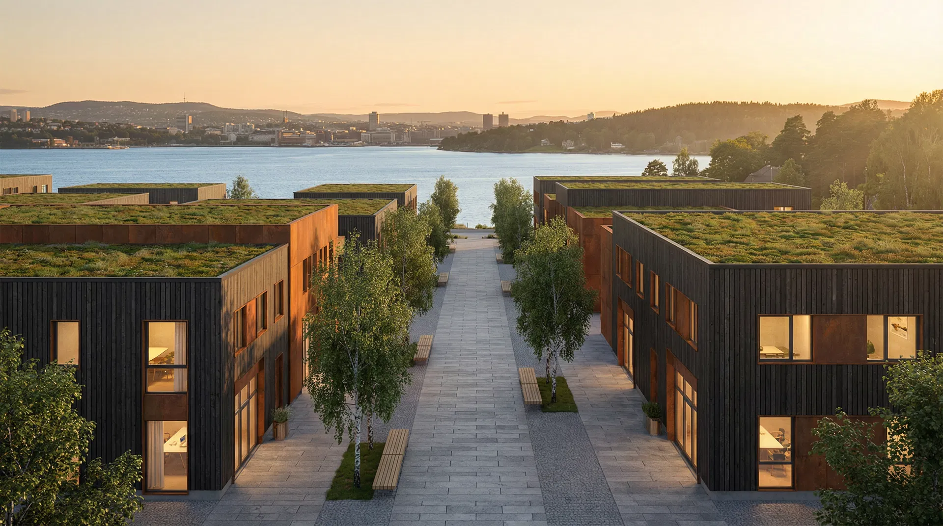 Fagerstrand Næringspark — luftfoto