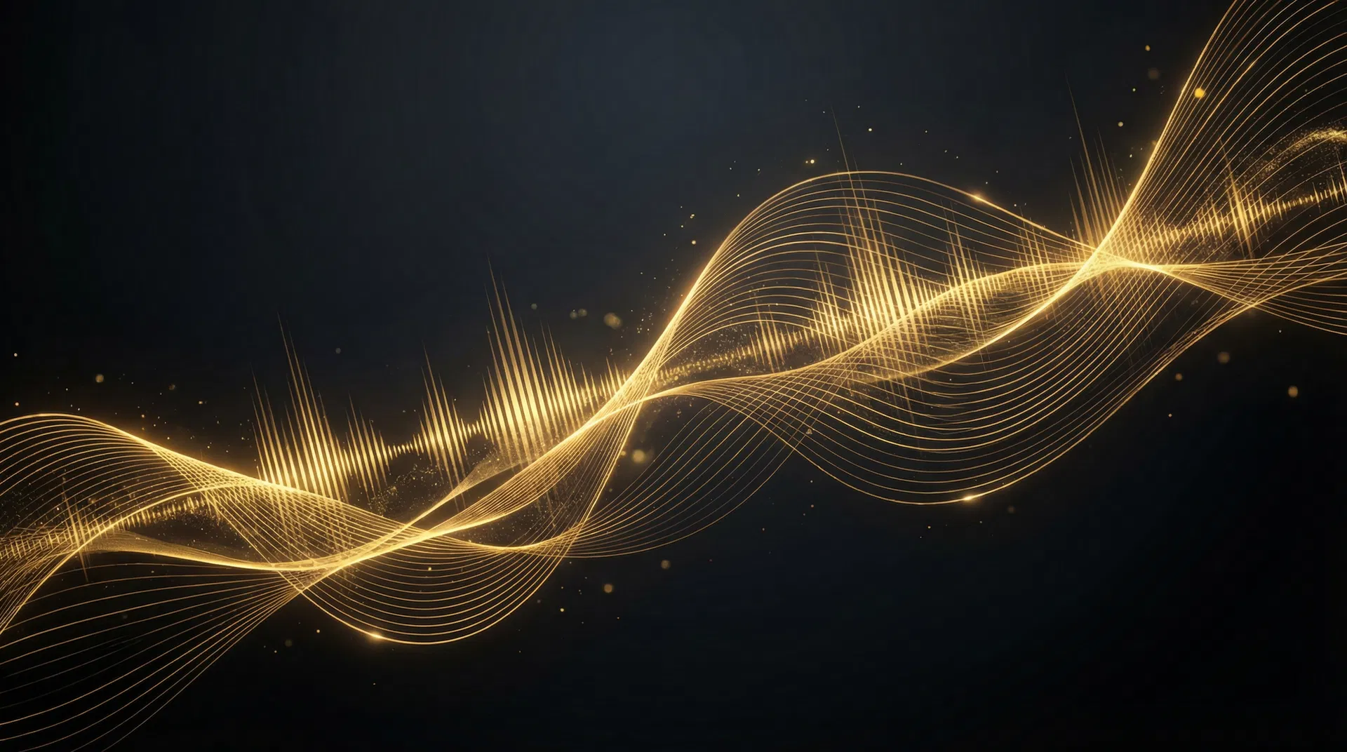 Abstract golden sound waves
