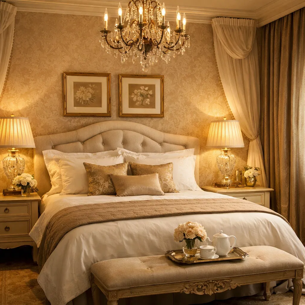 Elegant bedroom wallpaper