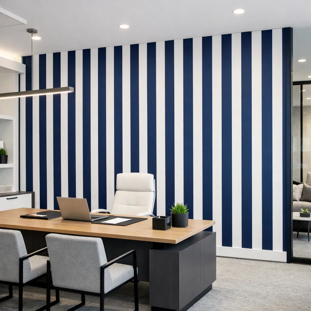 Modern striped office wallpaper