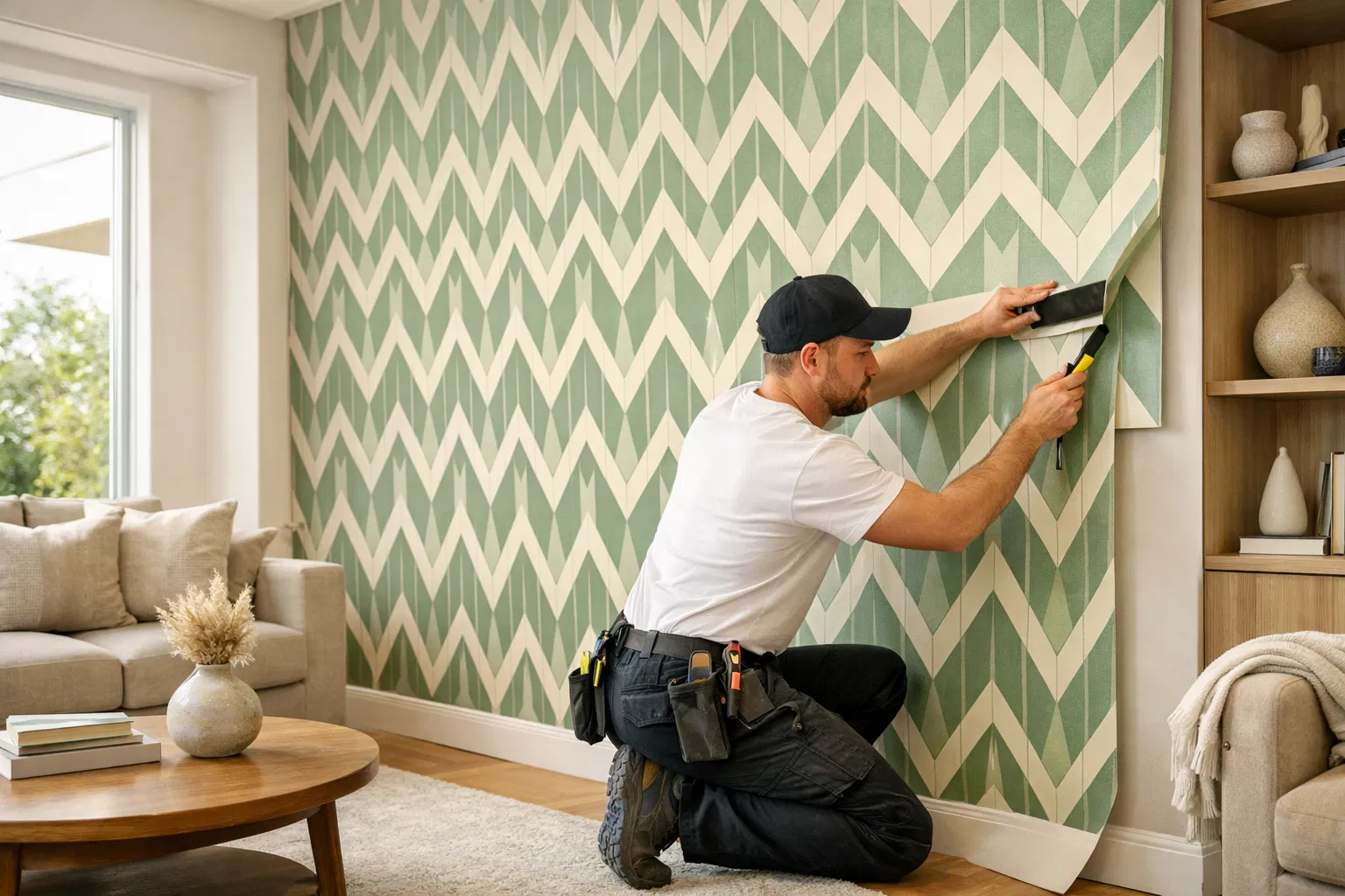 Professional wallpaper installation