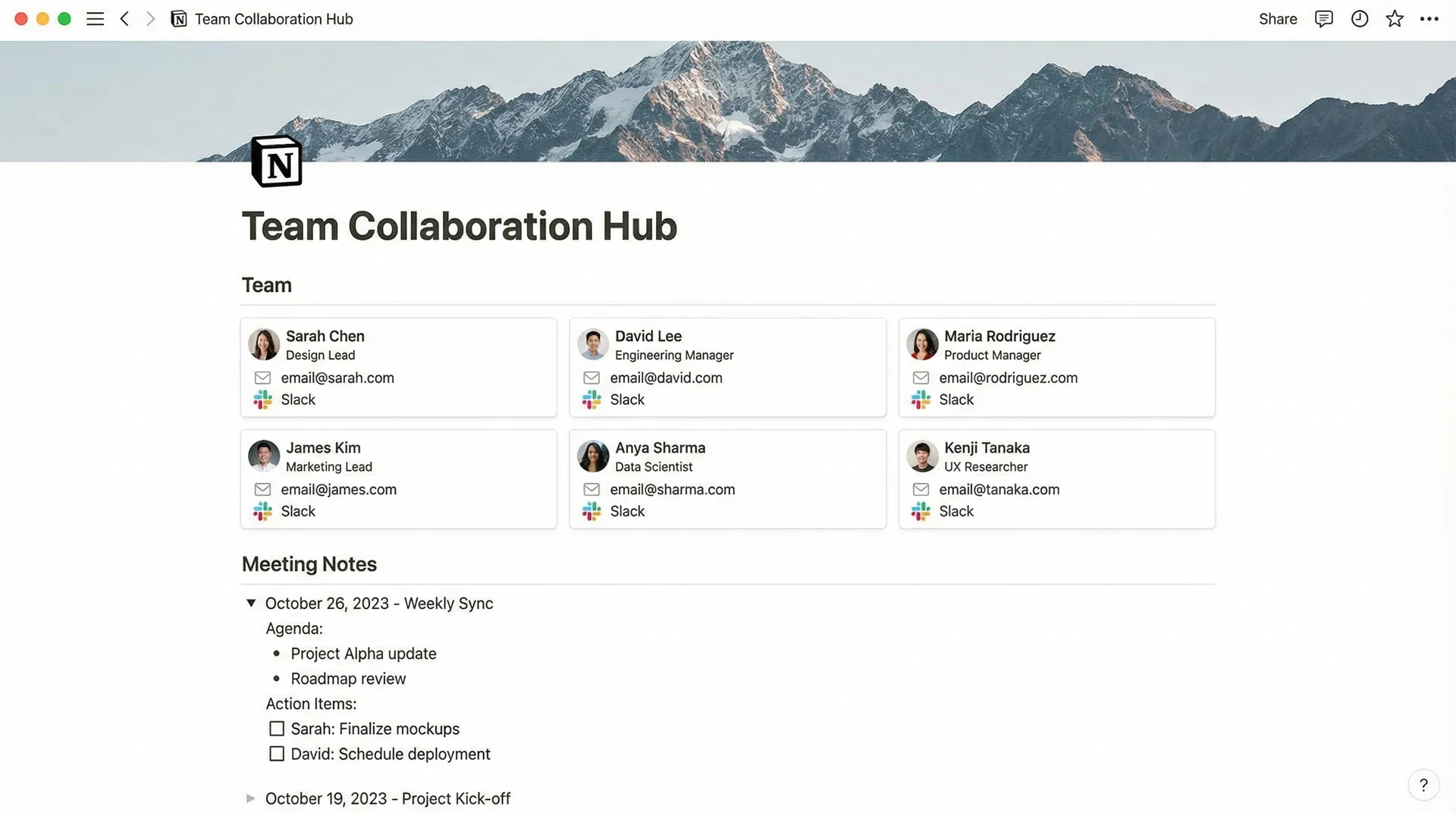 Team Collaboration Hub