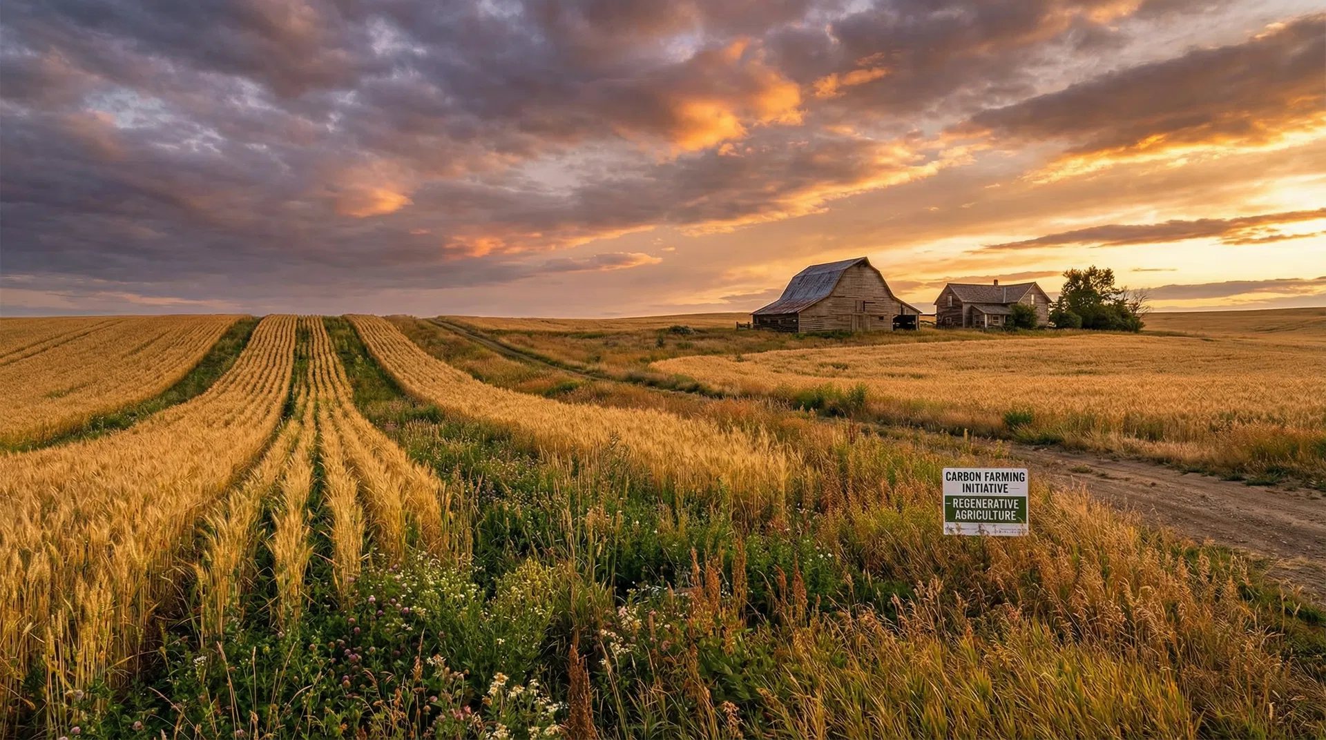 A golden grain field at sunset — where Naturally Straws come from
