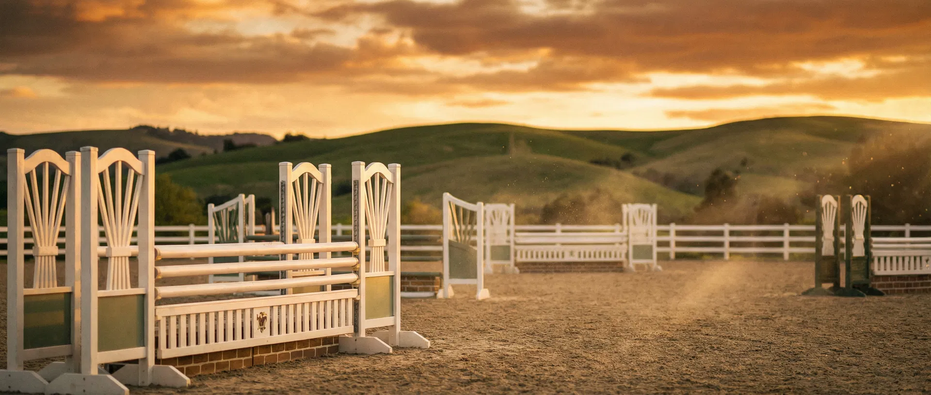 Arena ecuestre al atardecer