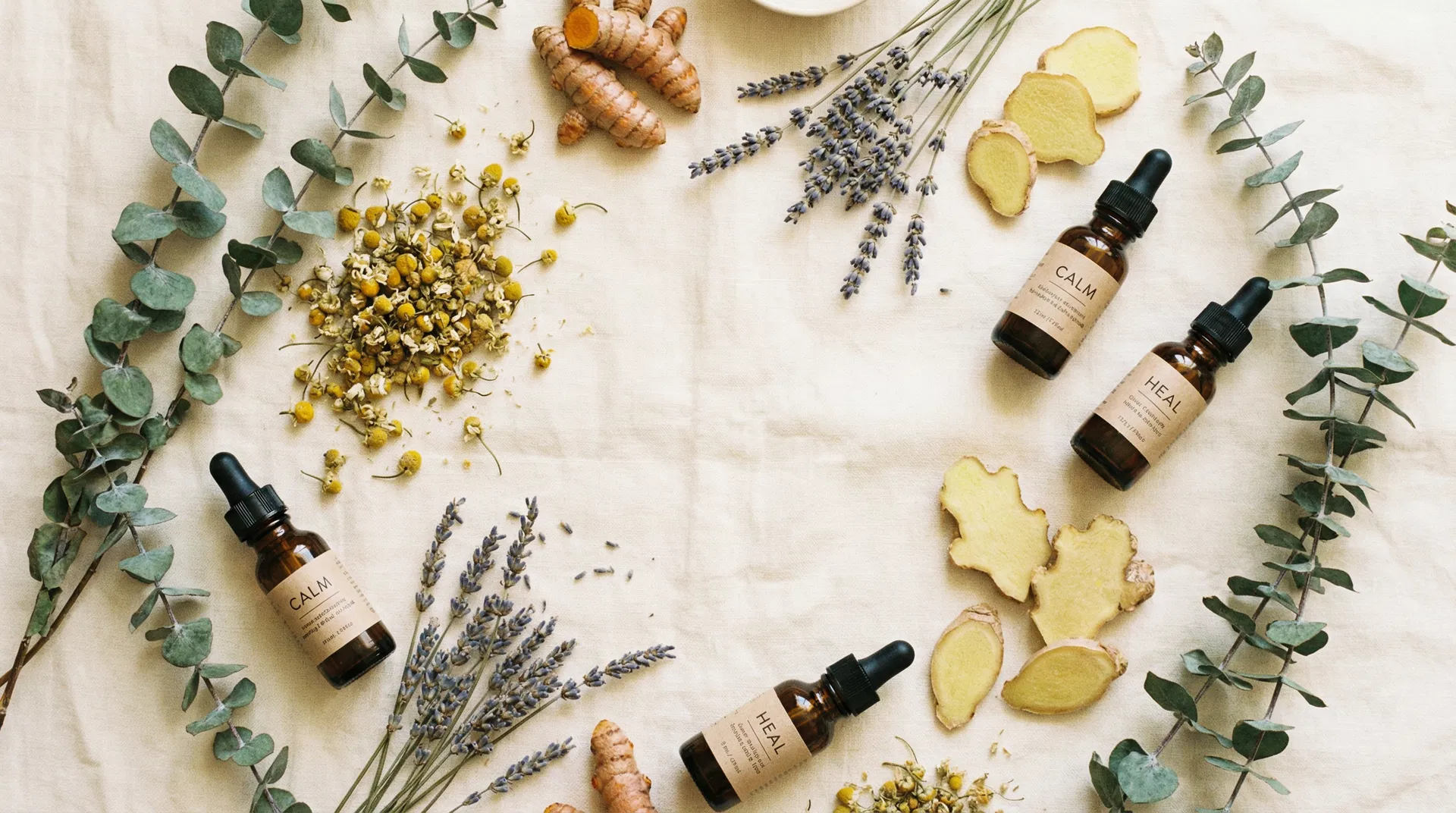 Natural botanical herbs and holistic healing ingredients