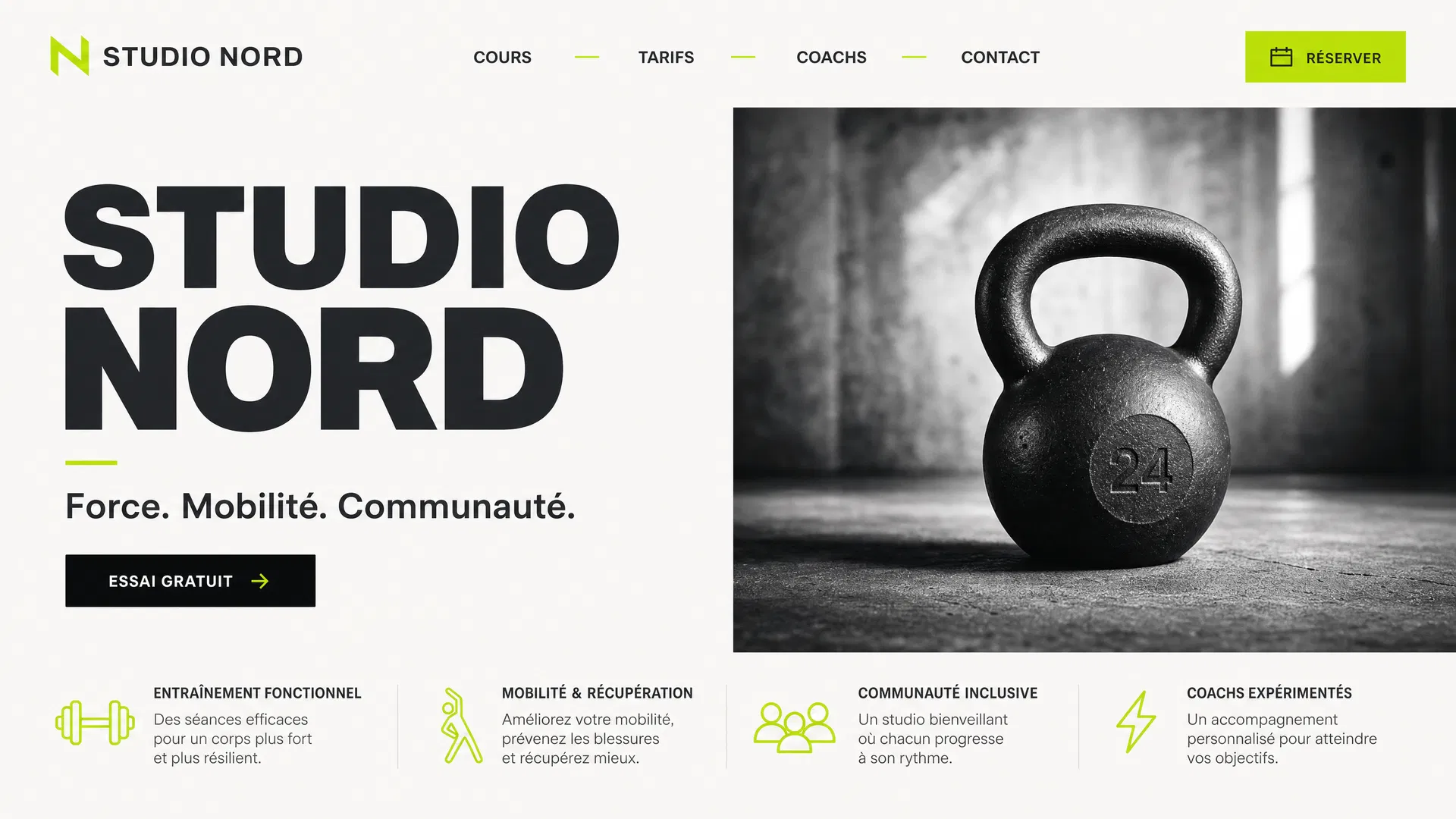 Démo de site fictive — Studio Nord