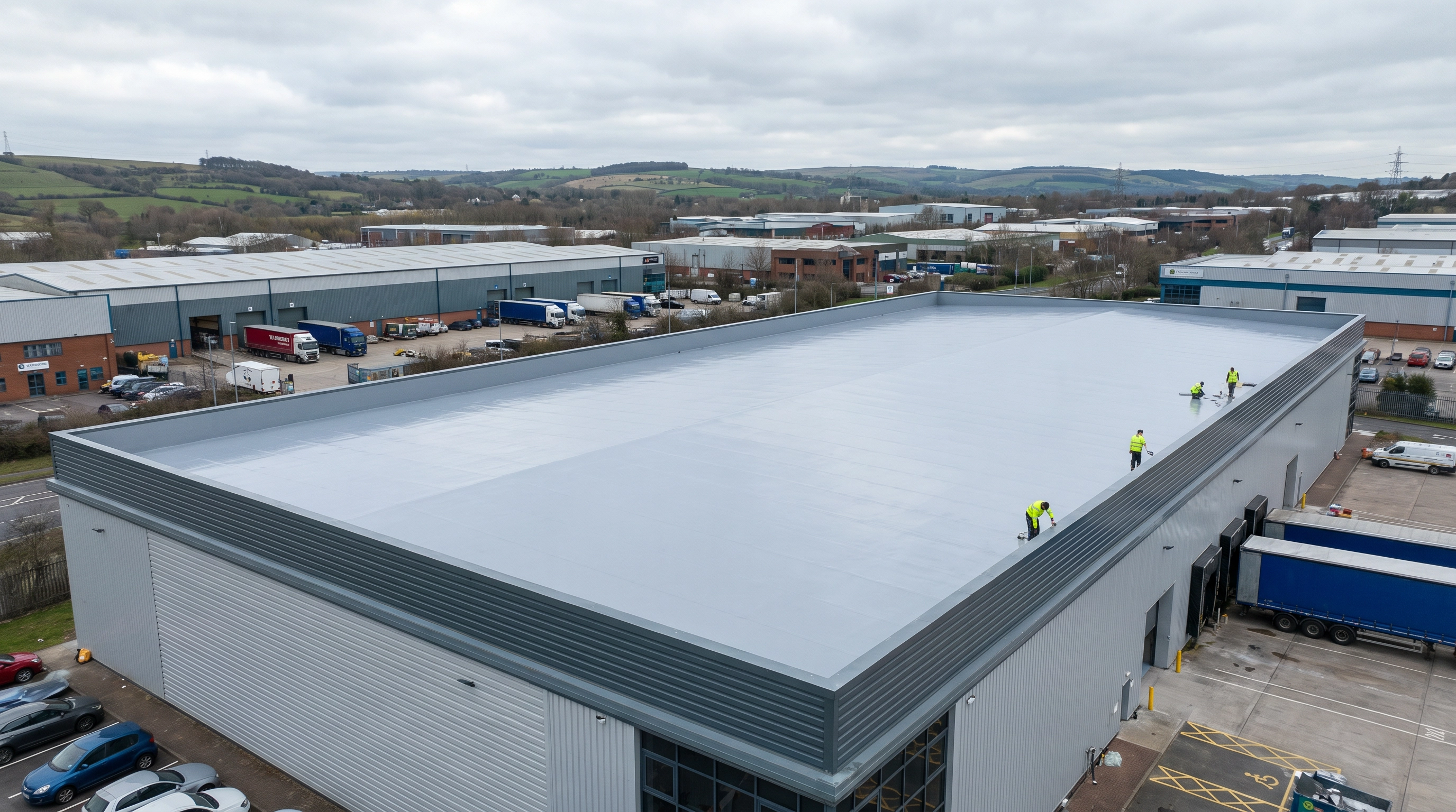 Commercial roof coating project