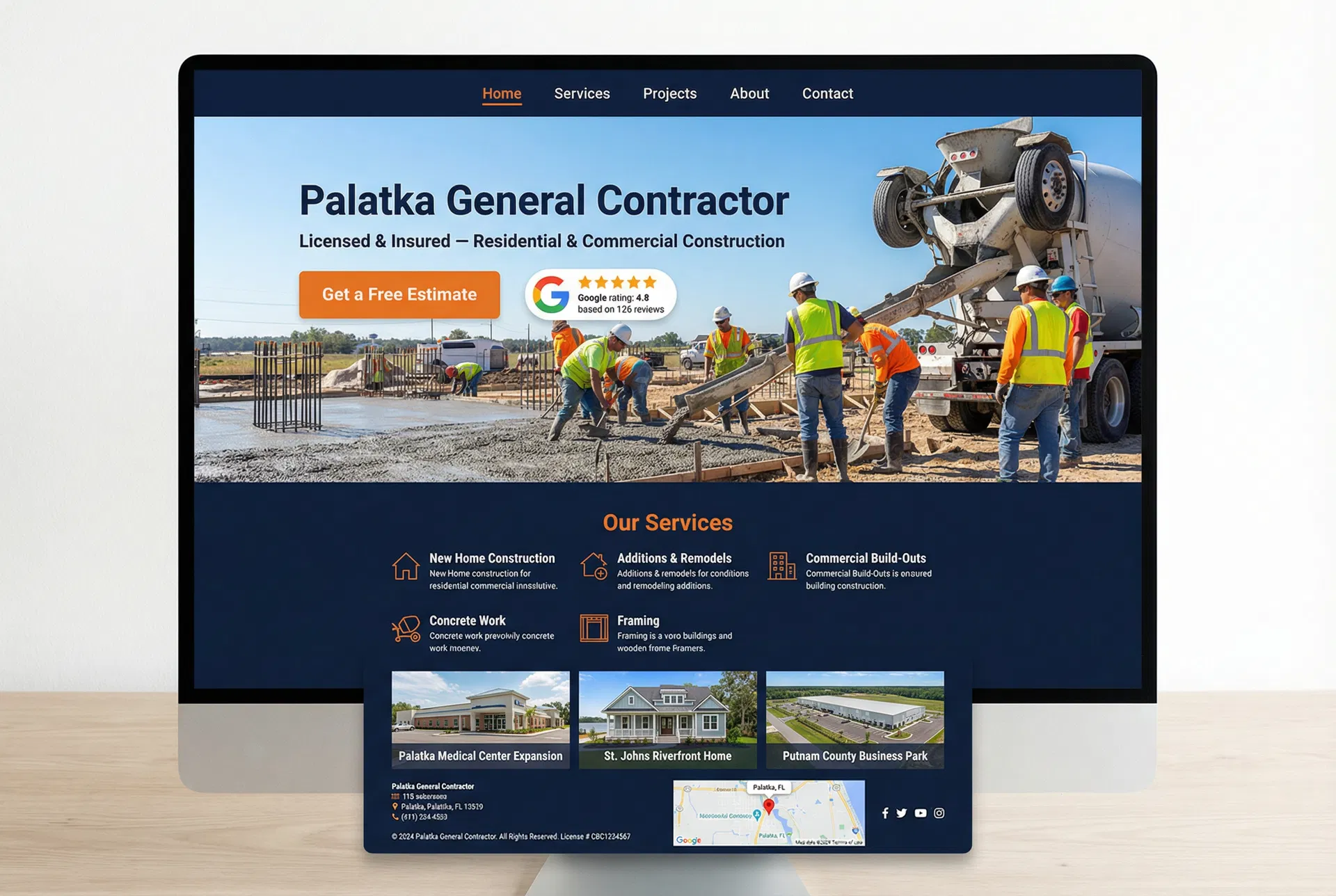 General Contractor website design for Palatka FL contractors