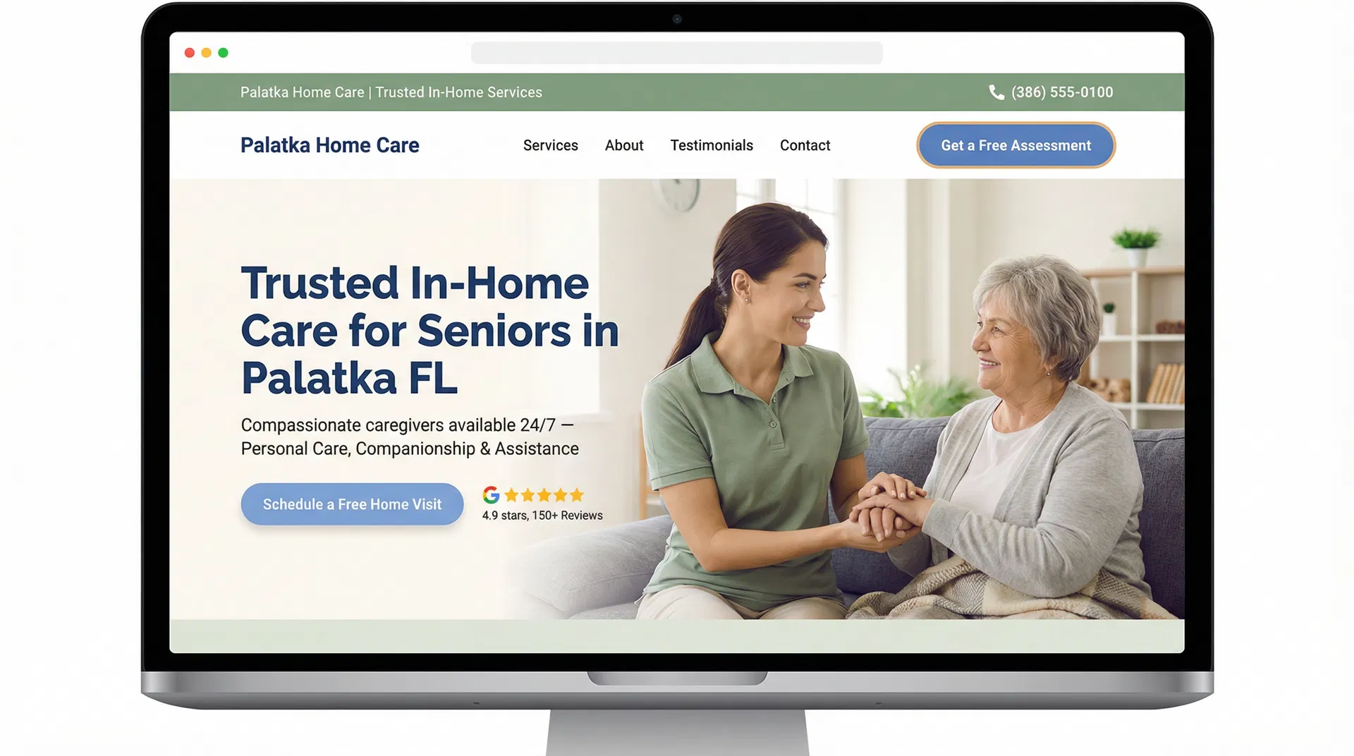 Home Care website design for Palatka FL contractors