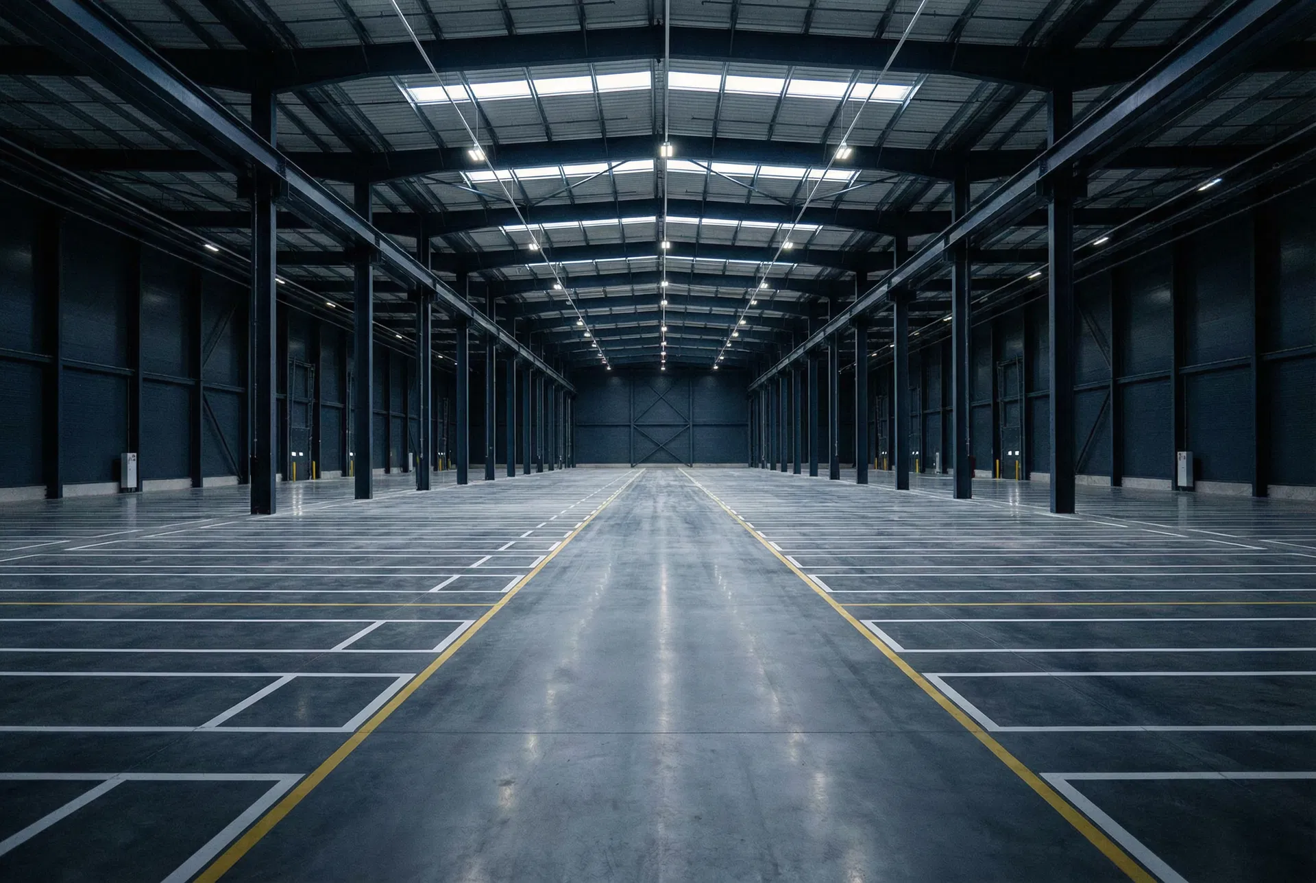 Industrielt lager med strukturert vareflyt