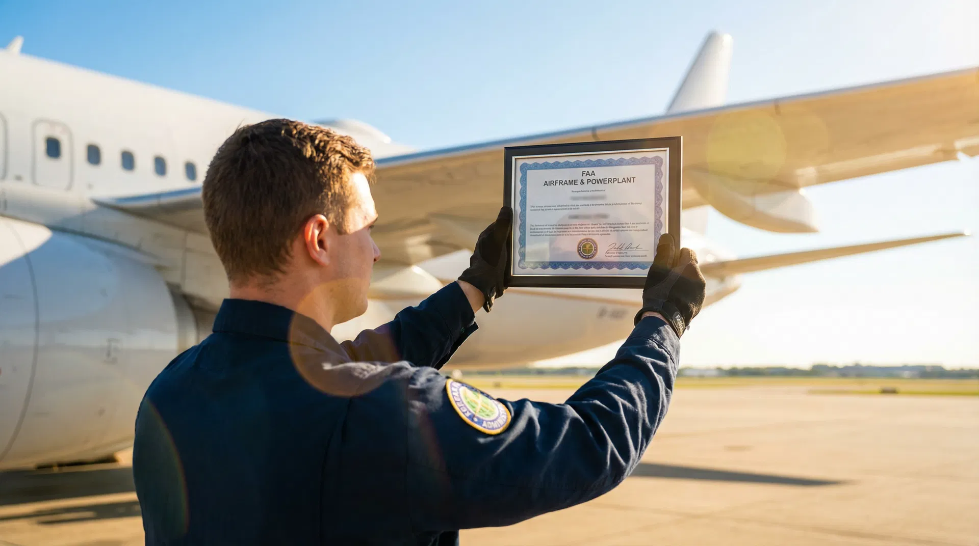 Aviation maintenance professional holding A&P certificate