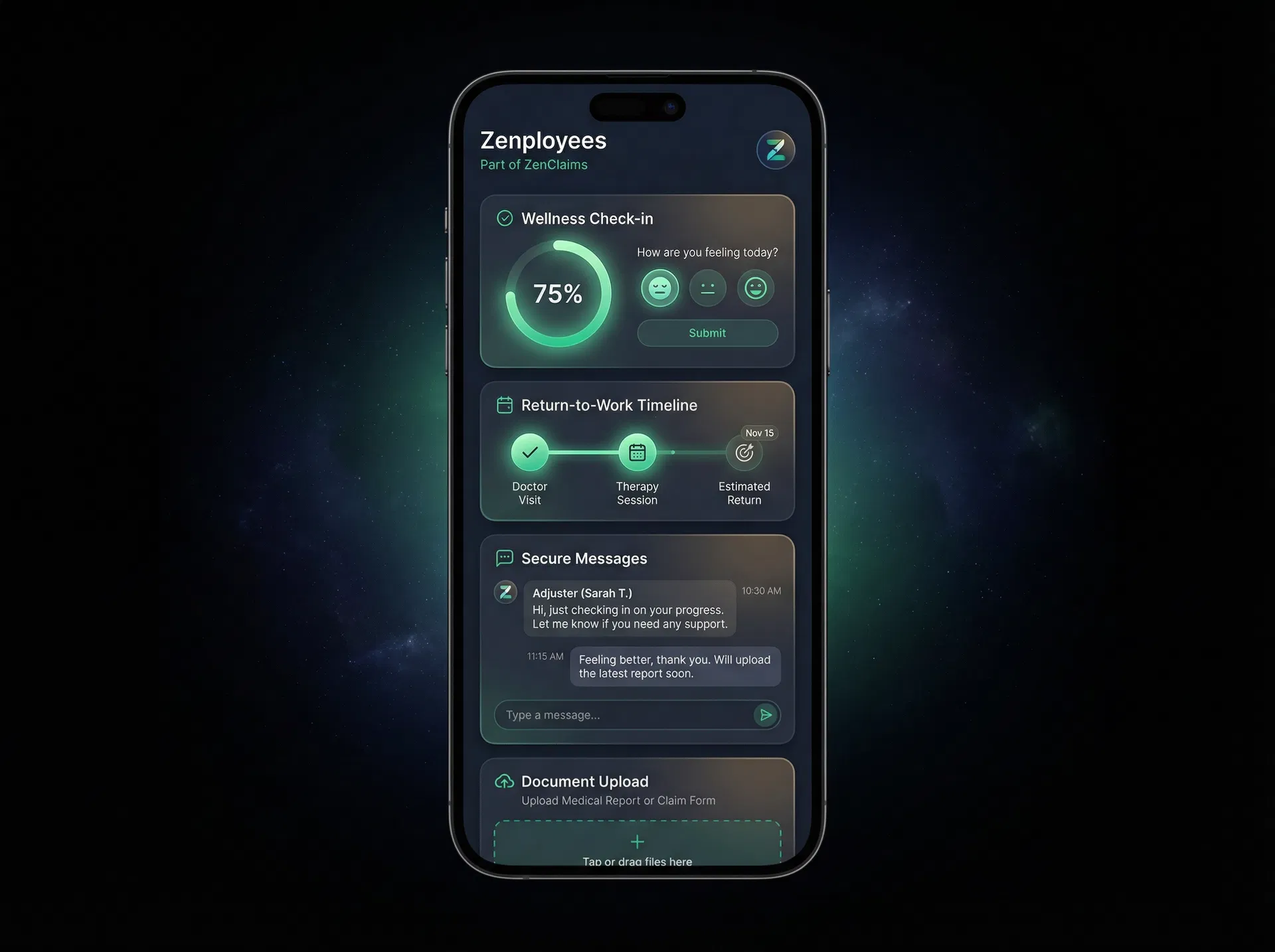 Zenployees claimant wellness portal