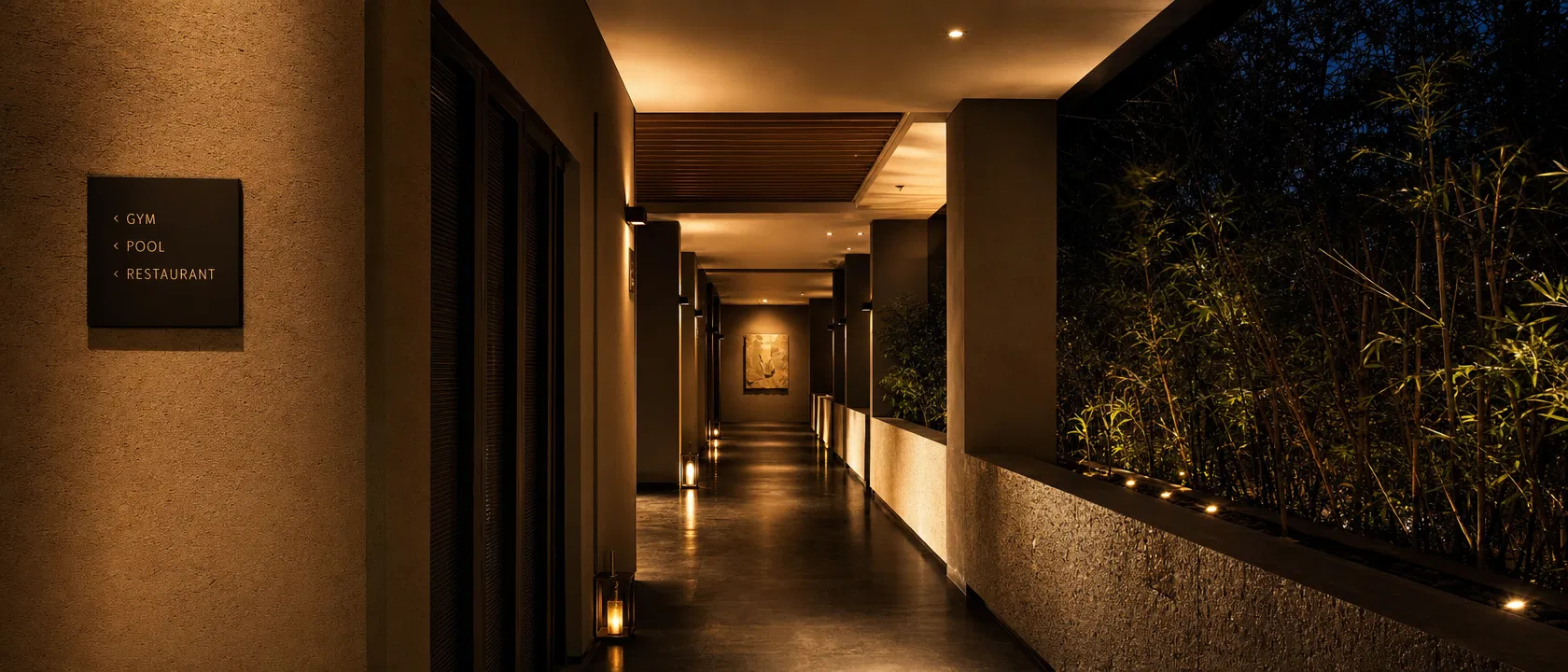 Luxury hotel corridor
