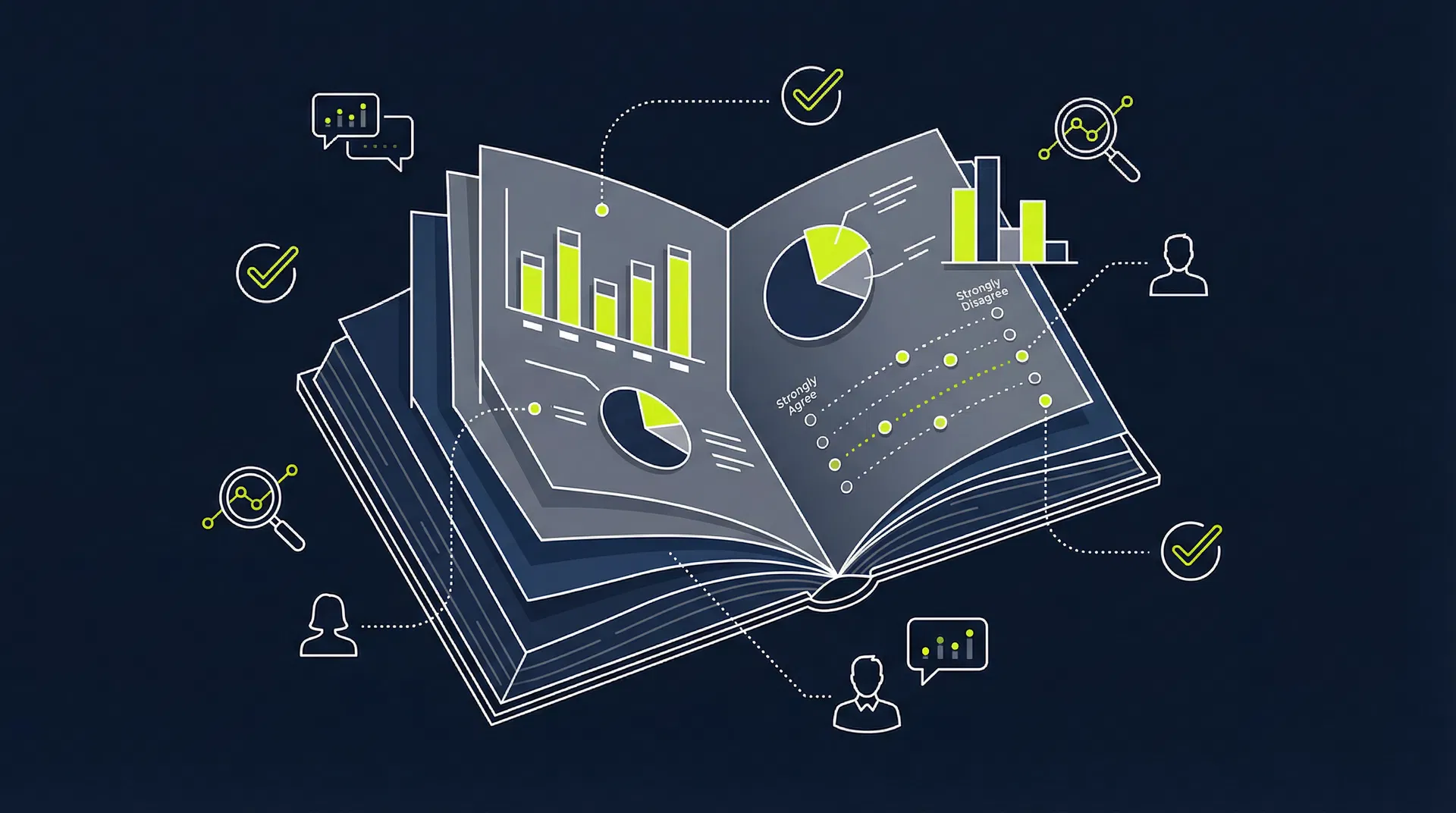Textbook illustration showing polling data visualizations
