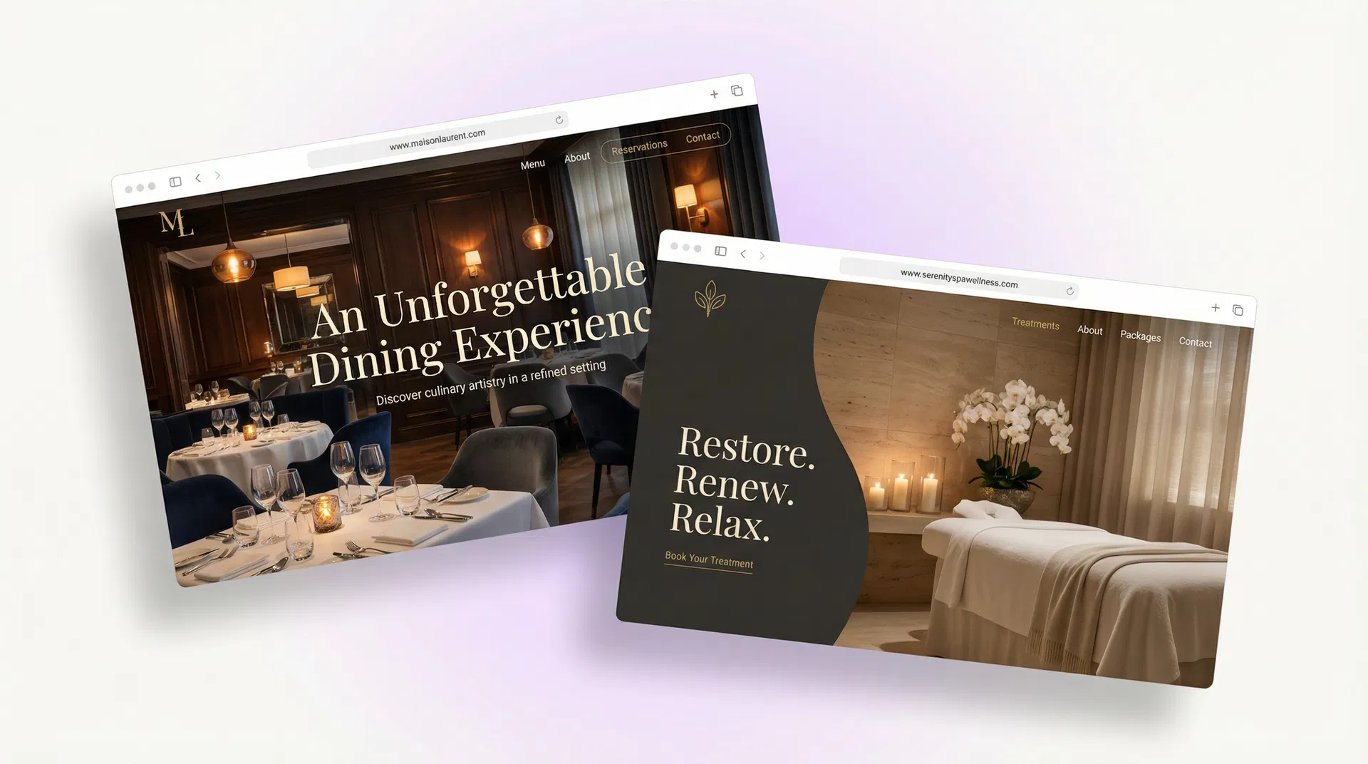 Website mockup example