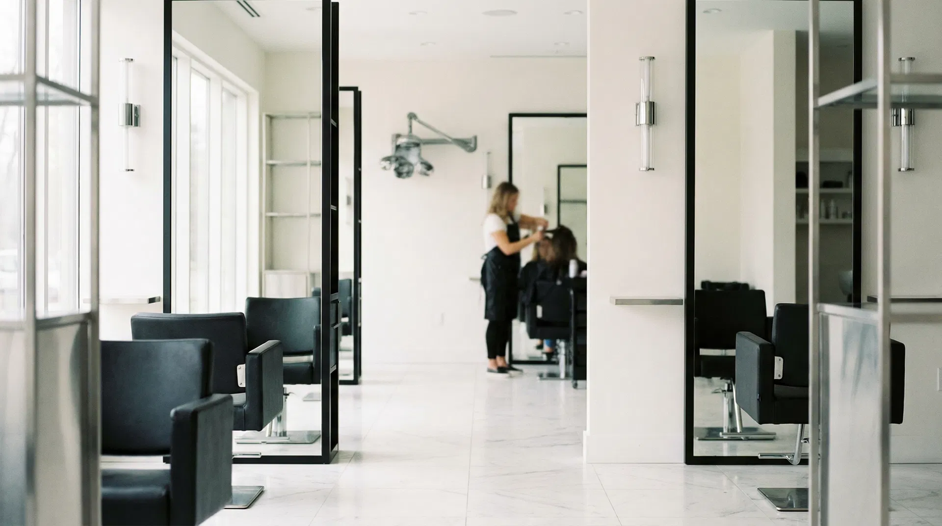 Level Salon interior — luxury hair salon in Port Washington, NY