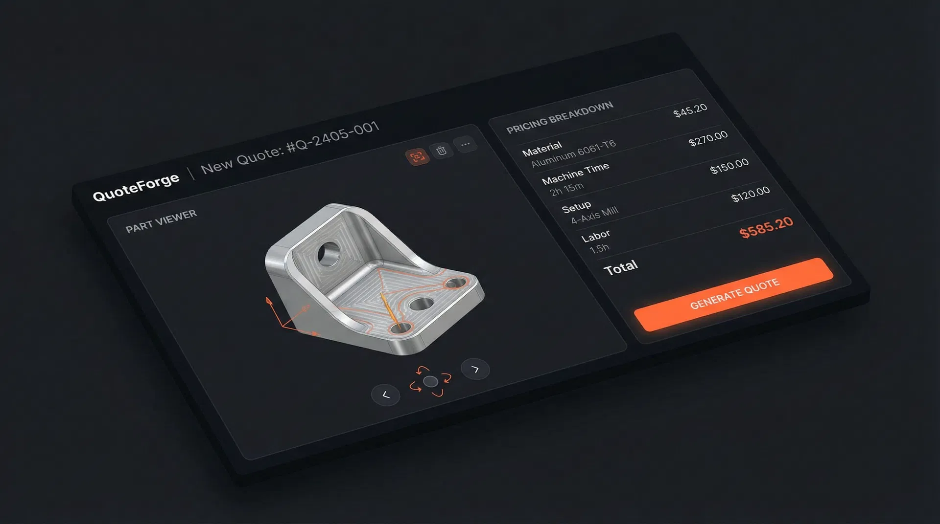 QuoteForge dashboard