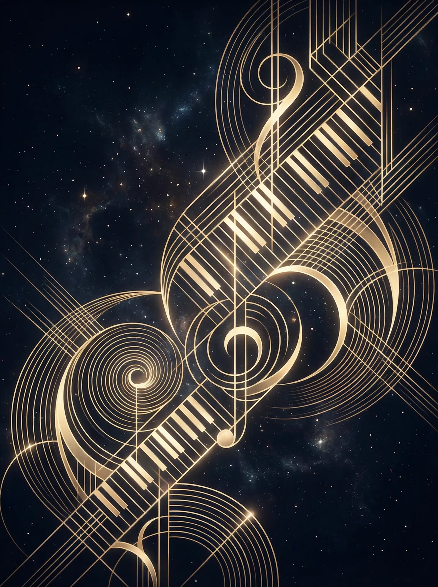 Abstract music and piano art