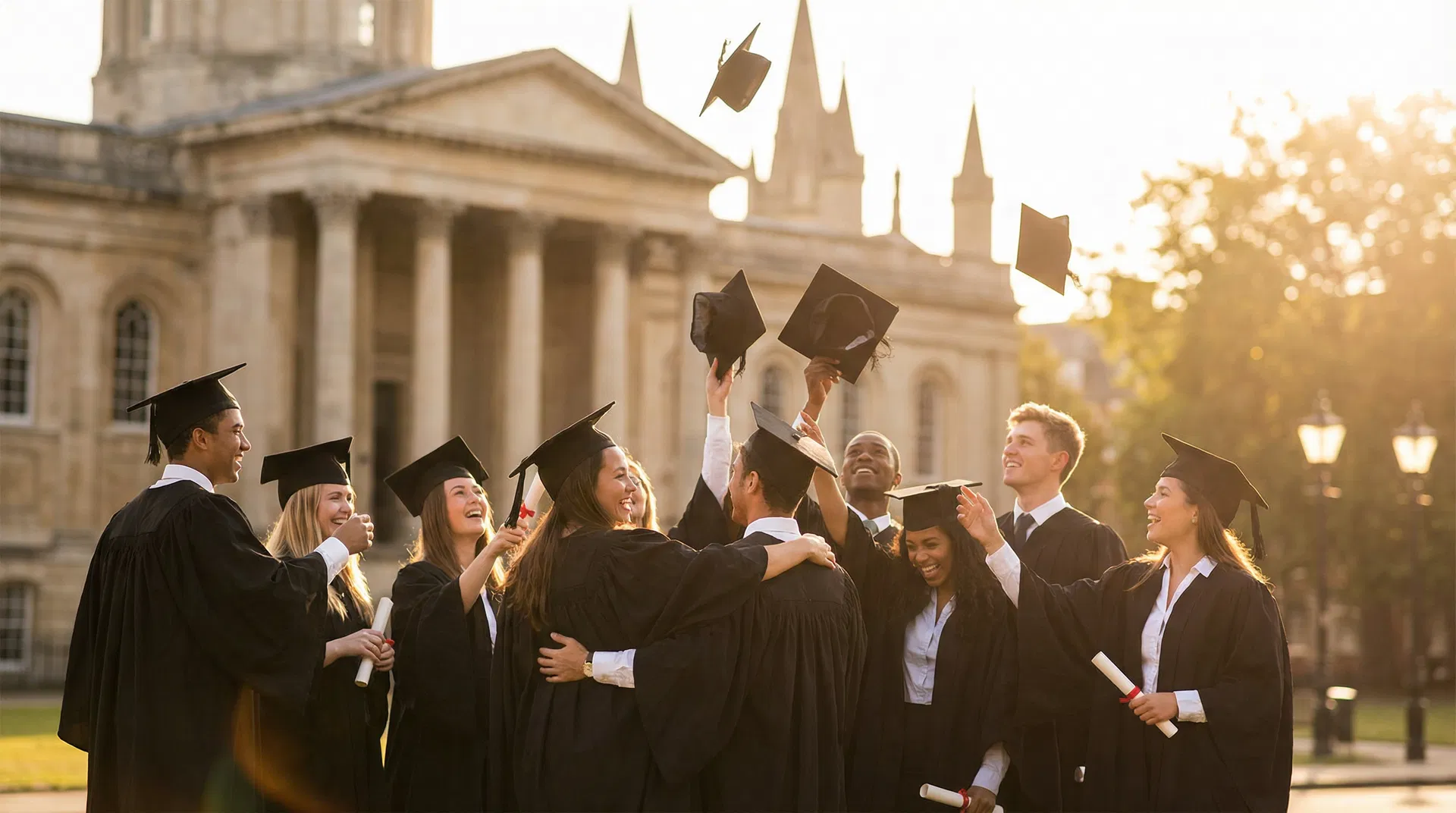Happy graduates celebrating their success
