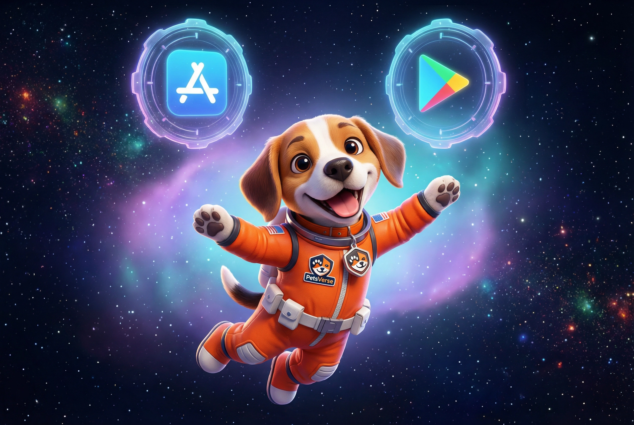 Mascote Pilantrinhas astronauta flutuando até as stores em gravidade zero
