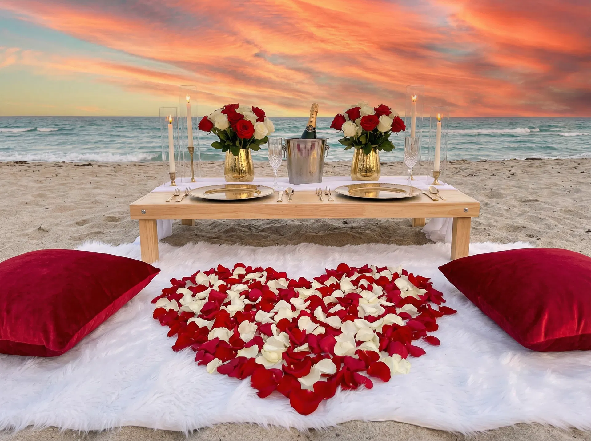 Valentine's Day beach picnic