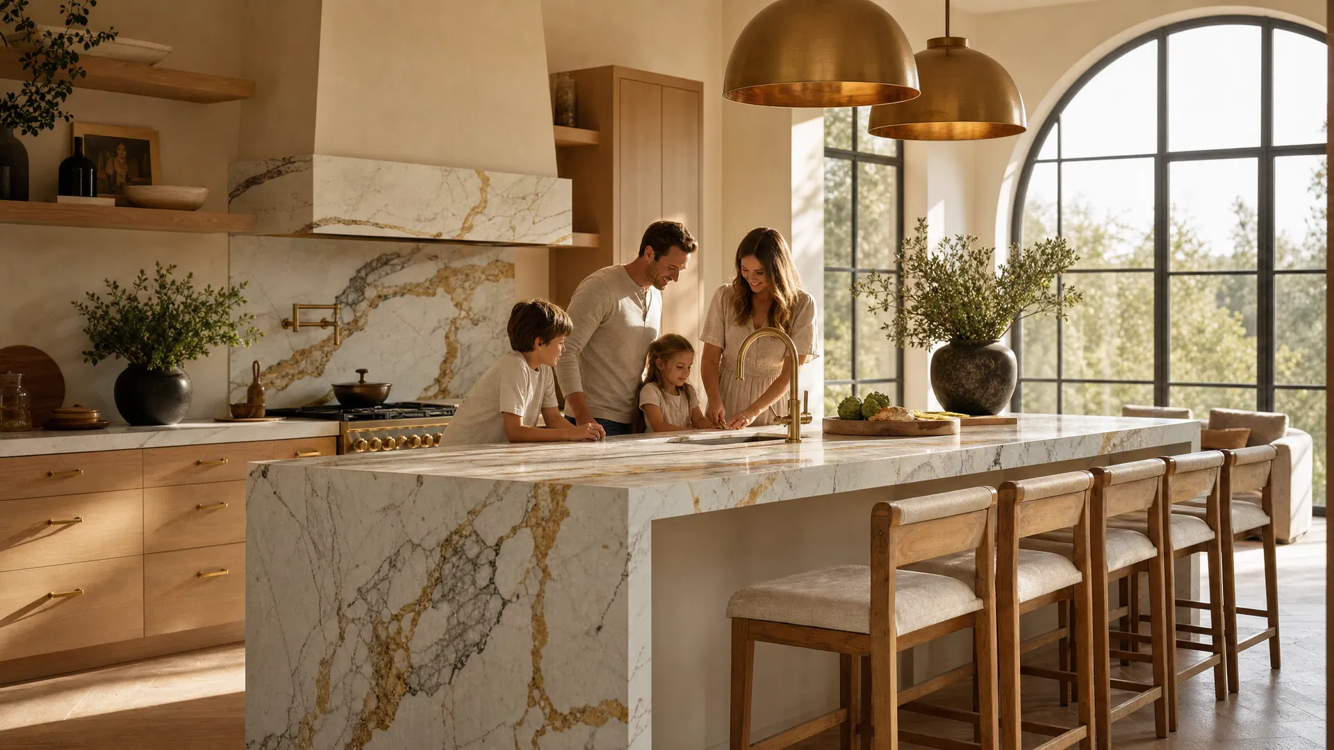 High-End Kitchen Granite Island